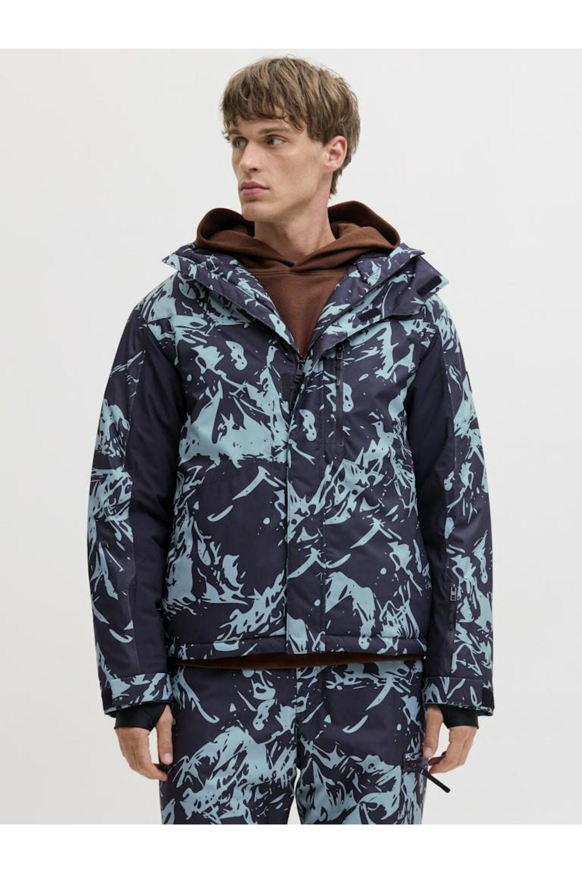 Jack & Jones Erkek Mavi Jjalpes Skı Jacket Aw25 Ceket 12284649