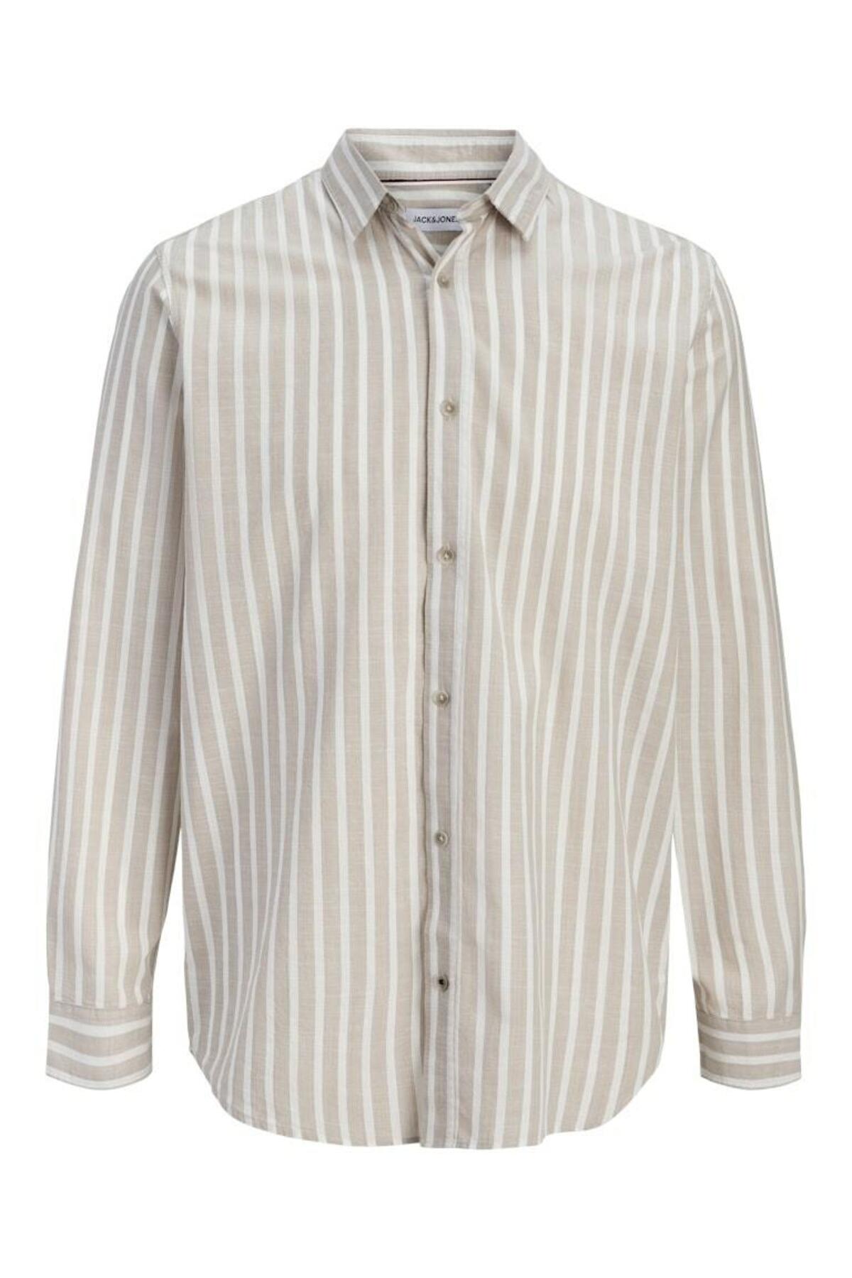 پیراهن مردانه مدل Jjhenry Mix Slub به رنگ بژ، کد LS، کد 12289180-String جک اند جونز پیراهن Jack & Jones