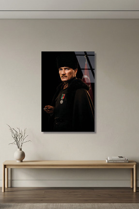 Vitraum Mustafa Kemal Atatürk Portre 4mm Temperli Cam Tablo, Premium UV Baskı...