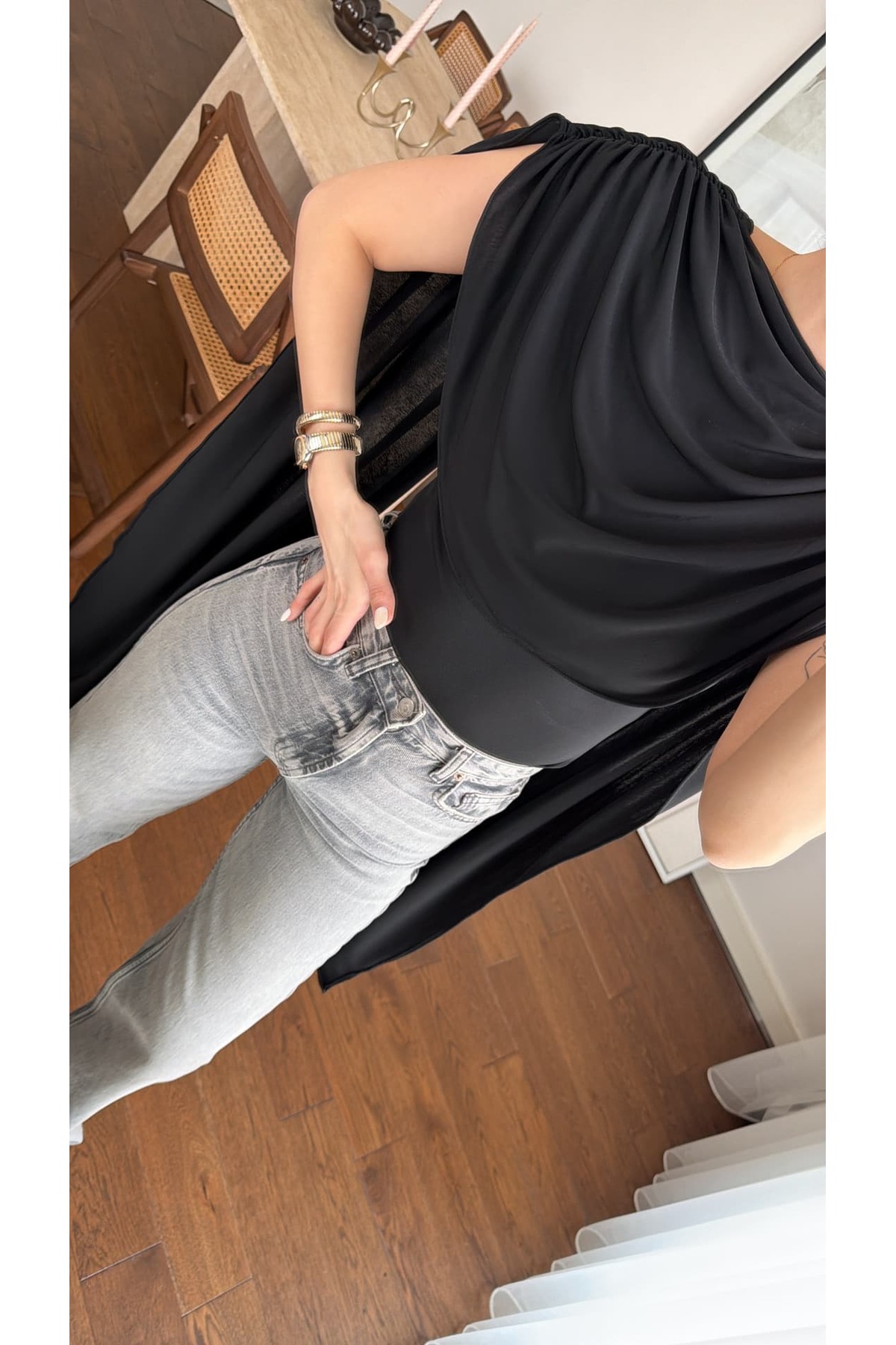 sinemkivanc co  YAKA DETAYLI BODYSUİT BLUZ - Görsel 3