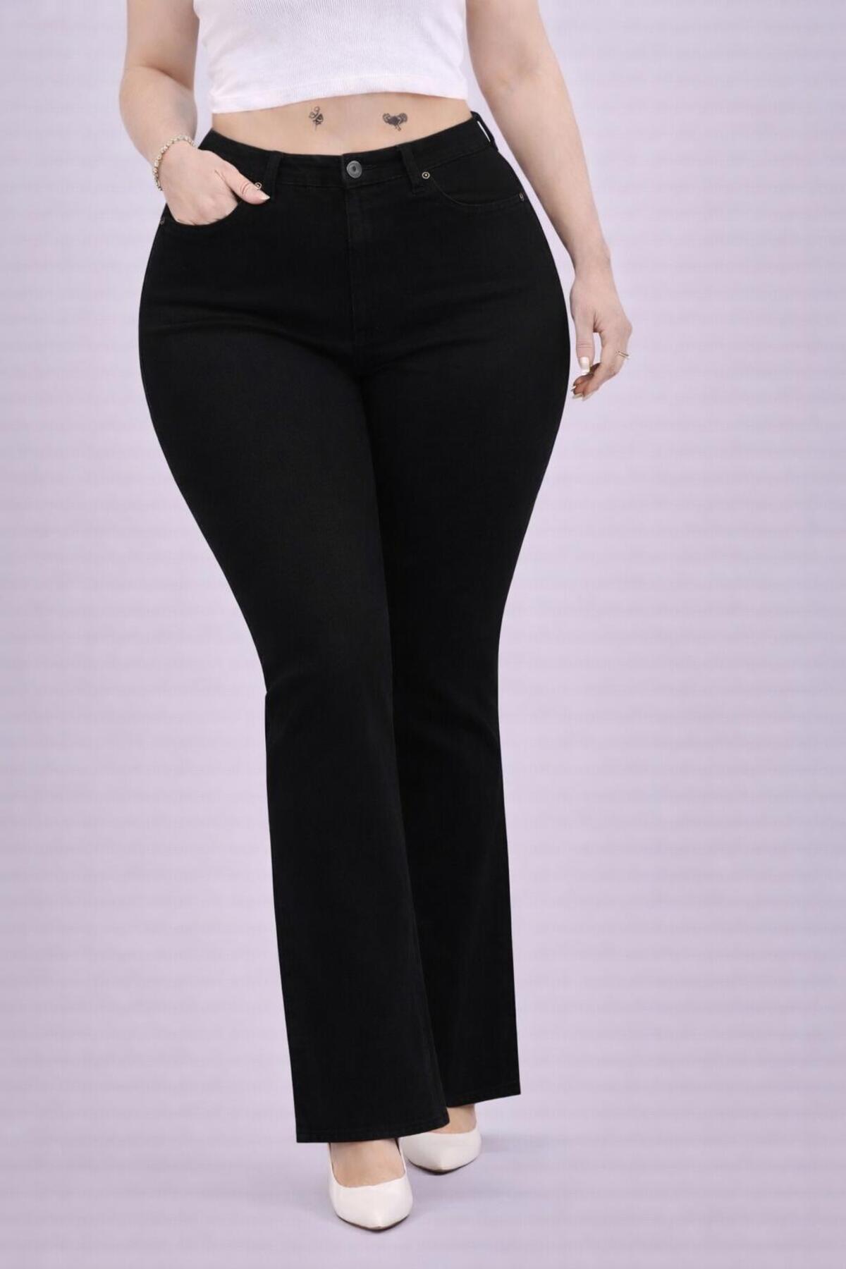 EYLÜLXXL  KADIN BÜYÜK BEDEN BORU PAÇA PANTOLON - Görsel 4