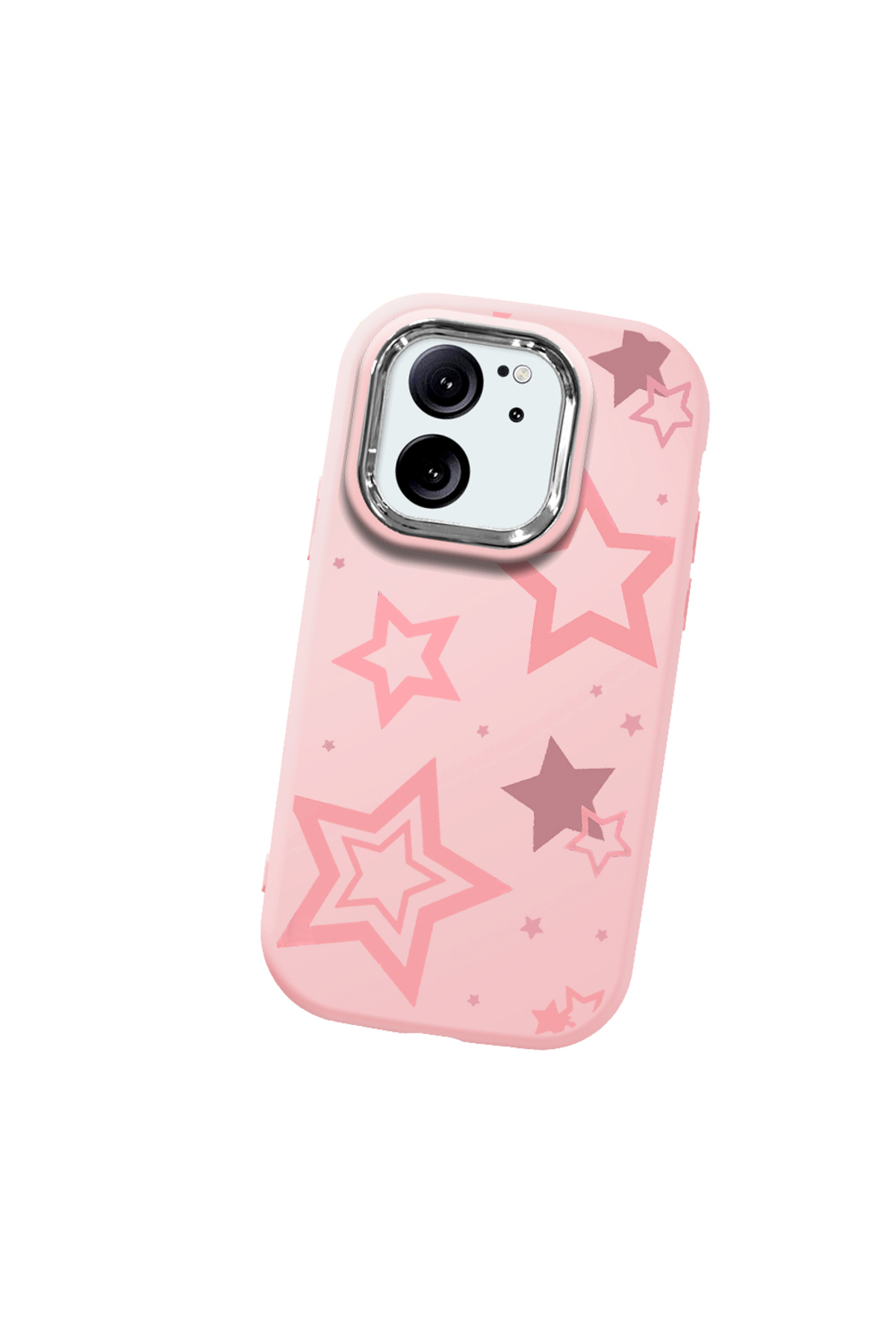 Hontinga Mi 13T Pro Uyumlu Kamera Korumalı Pembe Yumuşak Silikon Telefon Kılıfı Pembe Yıldız