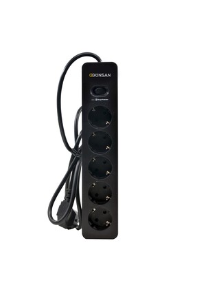 Günsan Siyah Beşli Akım Korumalı Çocuk Korumalı Grup Priz 1,5 Metre (5'li)