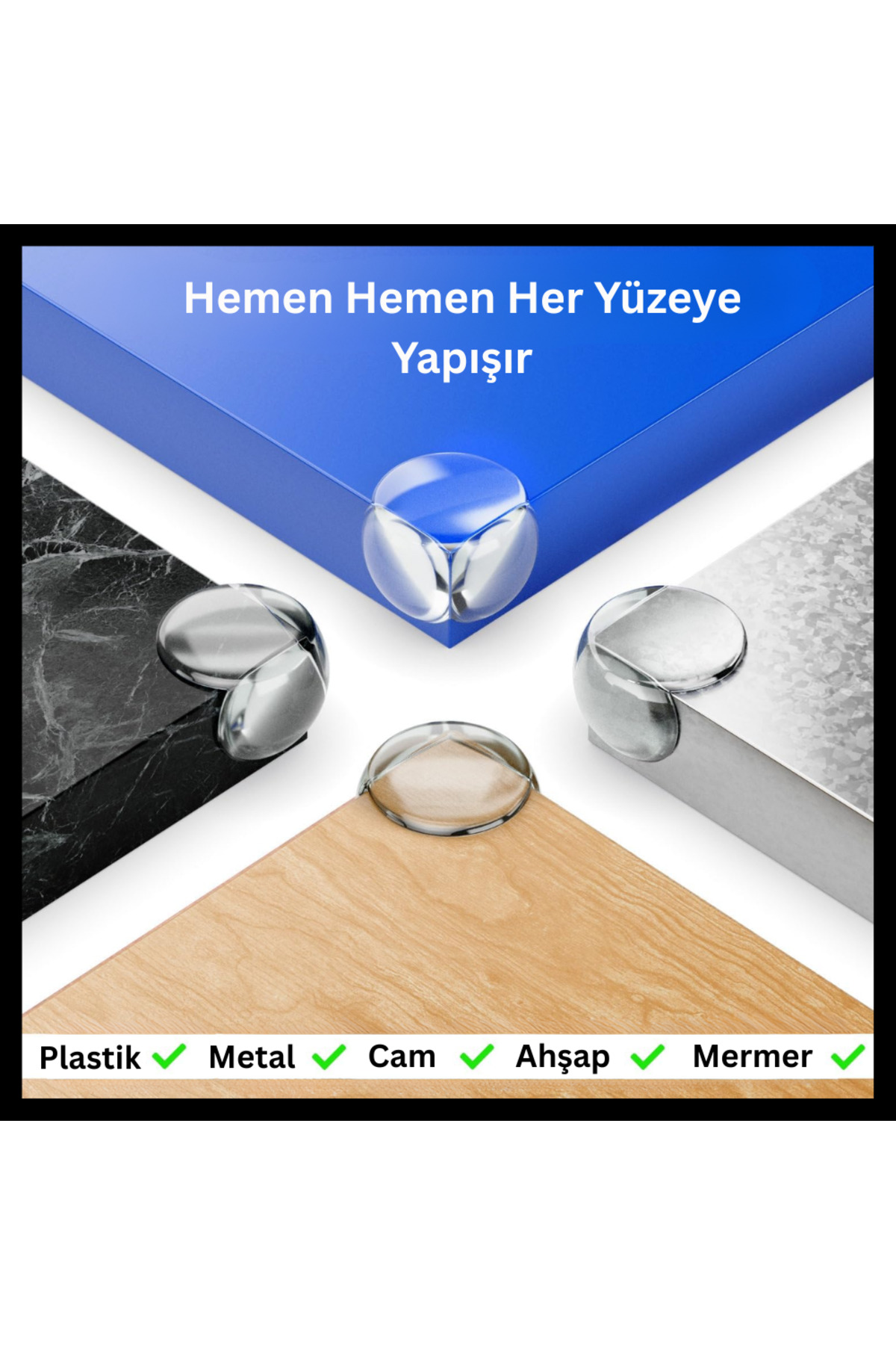 Tek-İş Silikon Şeffaf Masa Kenarı Köşe Koruması 4 Adet | Çocuk Güvenlik Köşe Koruyucu fotoğrafı 7 (önizleme)
