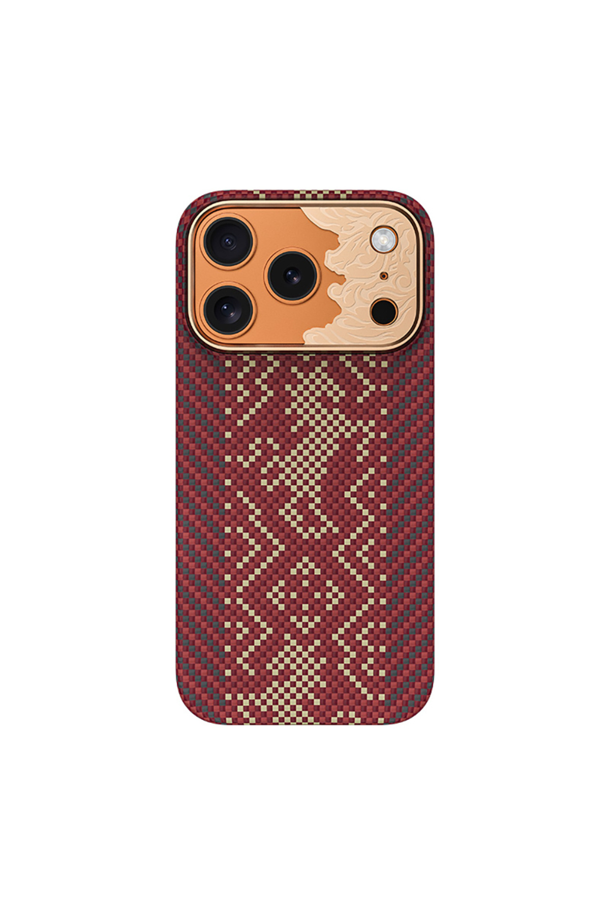 iPhone 17 Pro Max Uyumlu M-safe Özellikli Karbon Fiber Knight ArmorAir Kevlar Kılıf - Kırmızı
