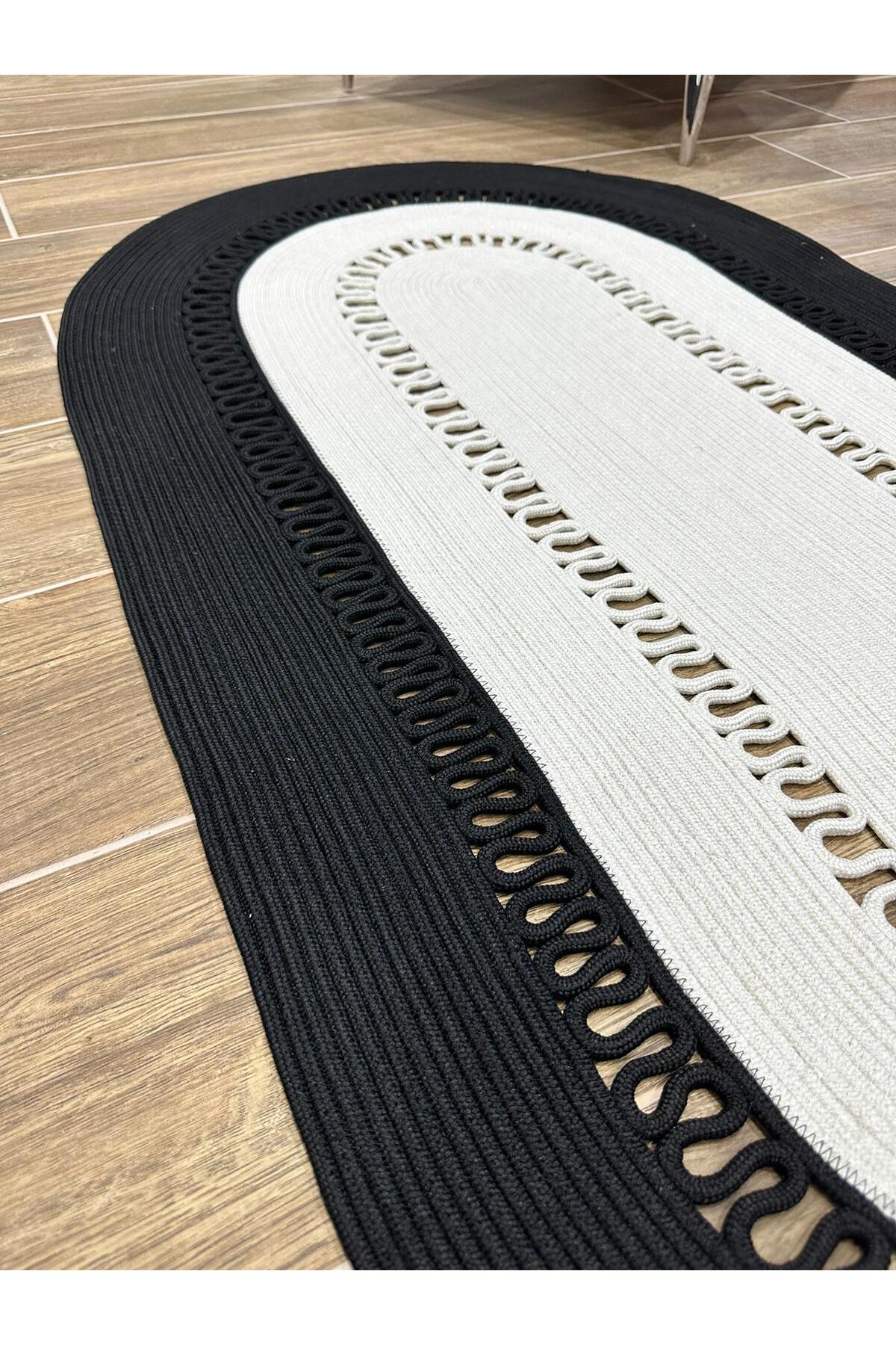 JÜT OVAL DEKORATİF EL ÖRGÜSÜ HALI KİLİM YOLLUK 2