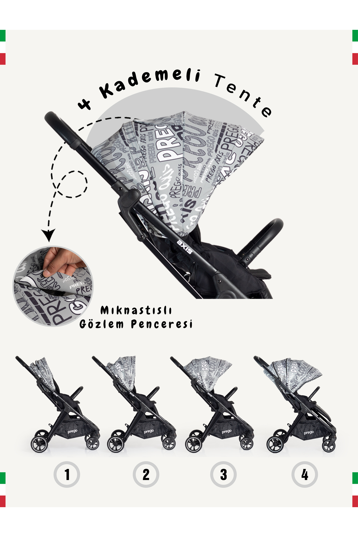 Prego Axis 360 Derece Dönebilen Oturma Üniteli Çift Yönlü Bebek Arabası fotoğrafı 4 (önizleme)