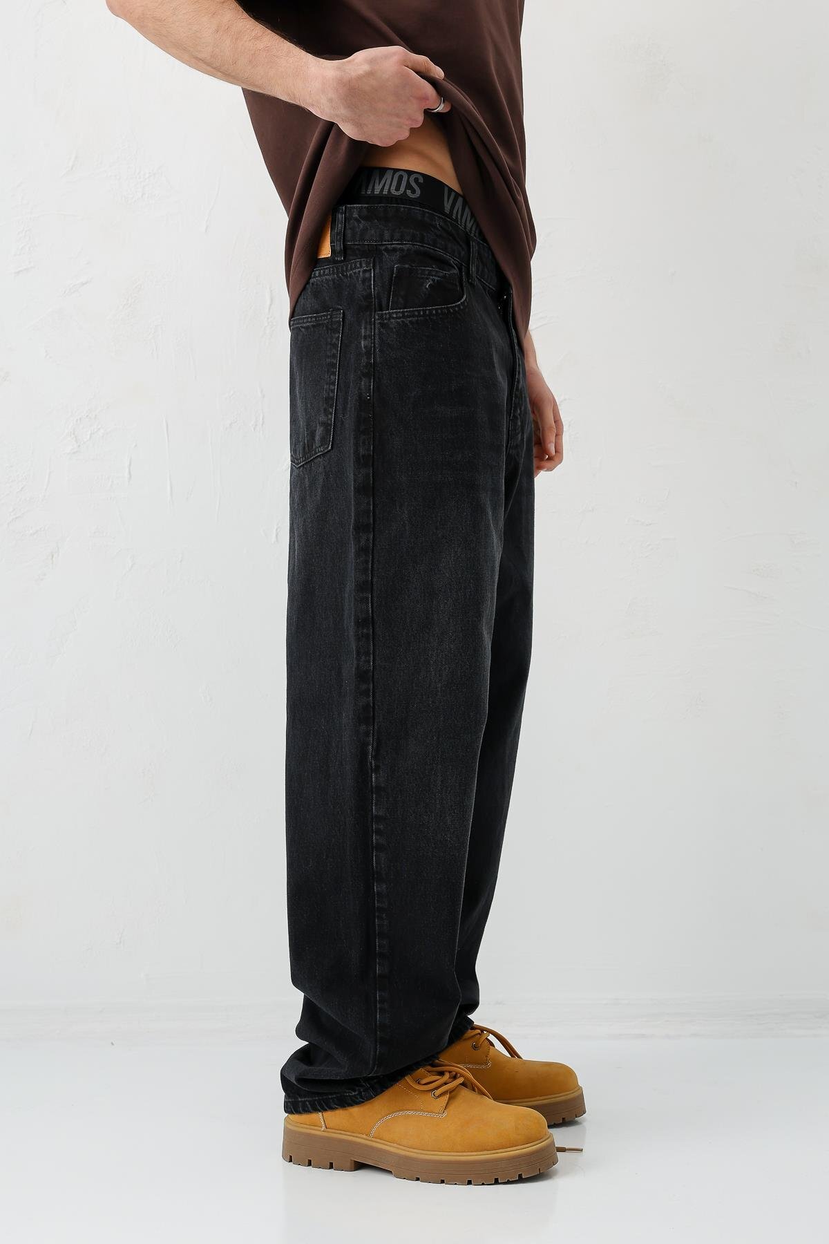 VAMOSCLO Baggy Fit Jean Antrasit görsel 6