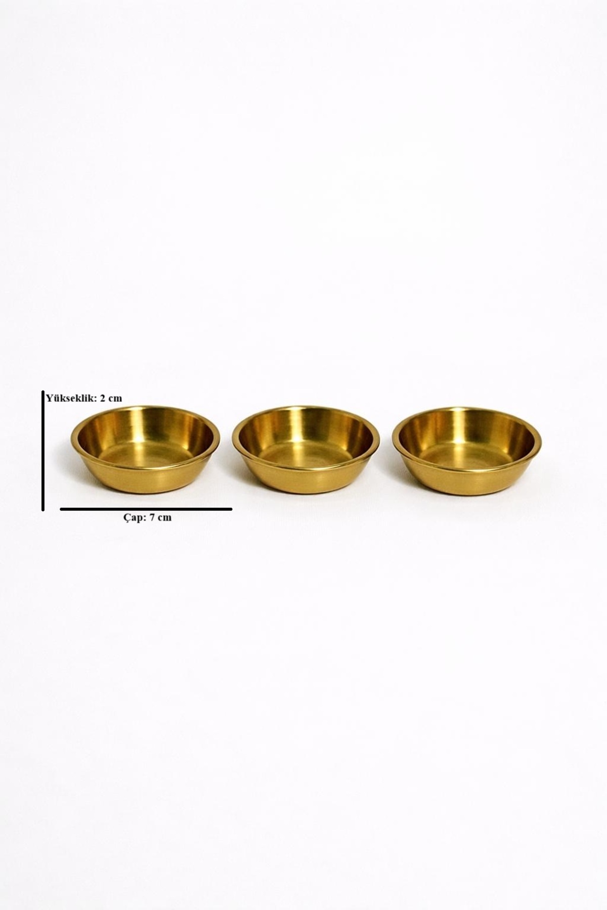3’lü Gold Minik Kase Seti – 7 cm Dekoratif Sunum Kaseleri, Kahvaltı ve Meze Kaseleri