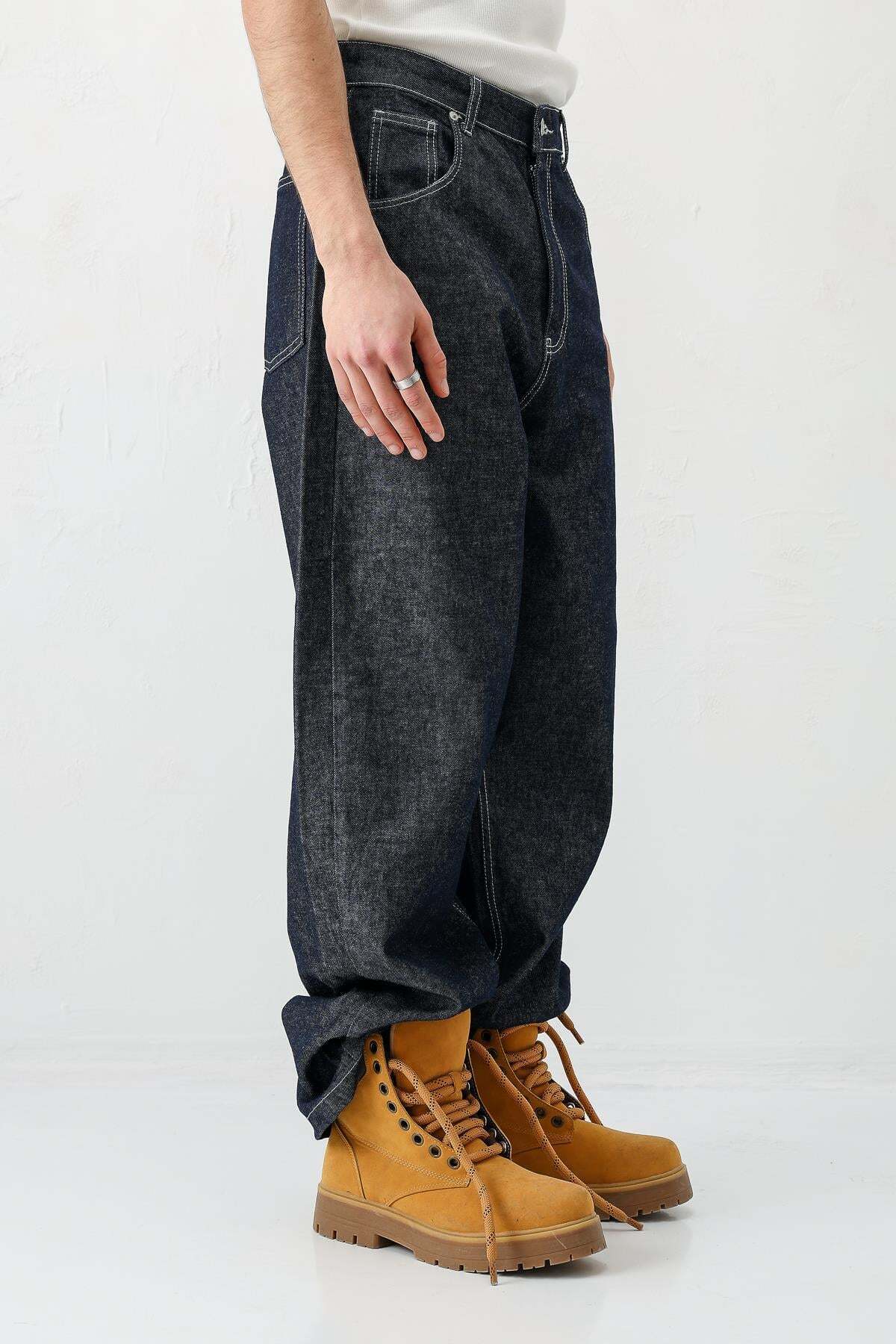 VAMOSCLO Super Baggy Fit Jean K.Mavı görsel 5