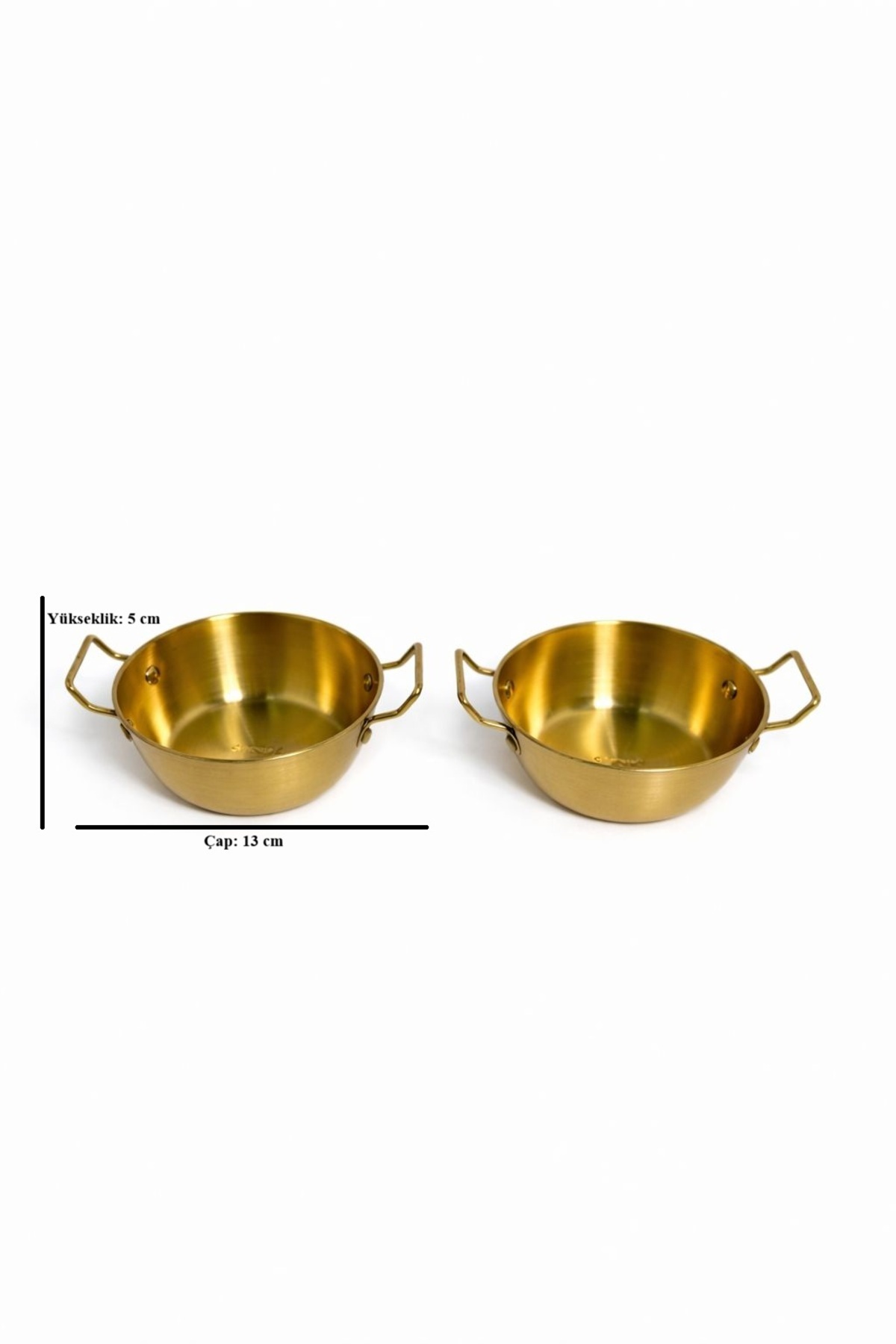 2’li Kulplu Tava Görünümlü 13 cm Gold Sunumluk Seti – Dekoratif Küçük Sunum Tabağı