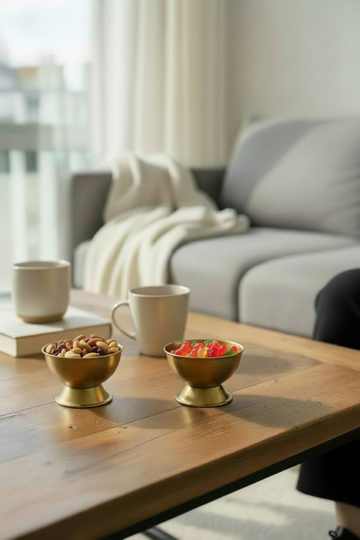 2’li Ayaklı Mini Gold Sunumluk – 10 cm Dekoratif Küçük Sunum Kaseleri 510 ml