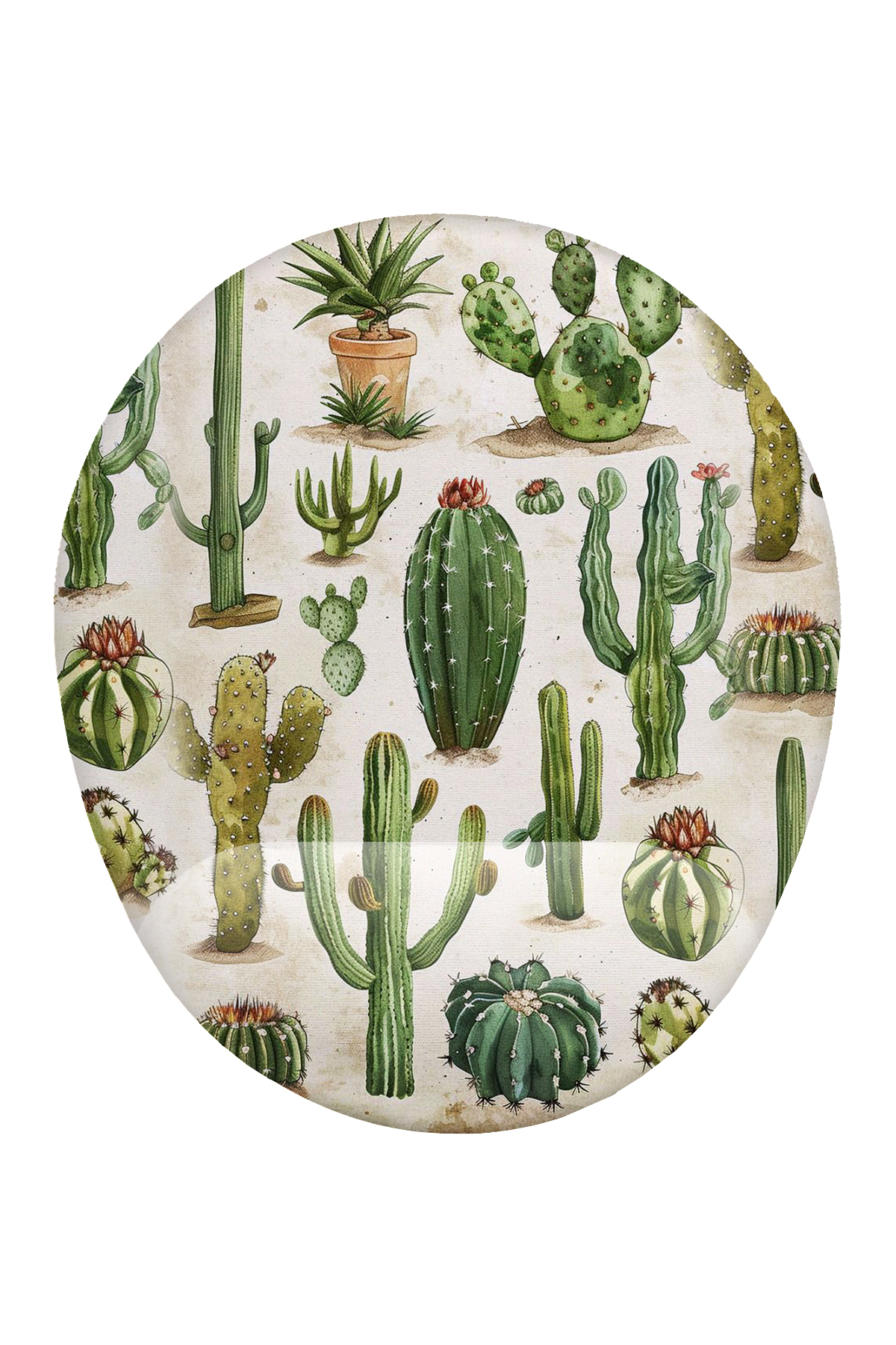 Cactus Pattern Wrist Support Mouse Pad Ergonomic Anti-Slip Base Mousepad Mouse Pad
