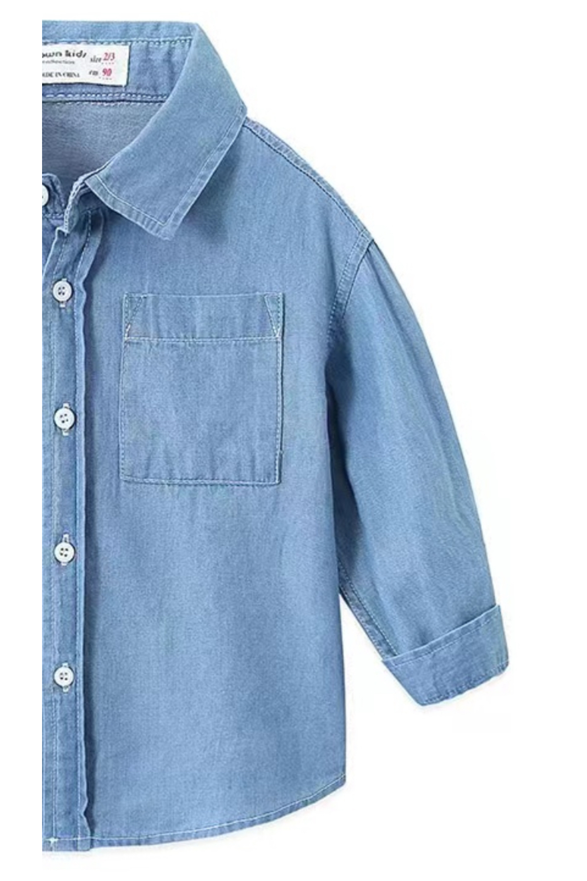 melisam.msg Kız Erkek Çocuk Ayı Nakışlı Denim Gömlek fotoğrafı 5 (önizleme)