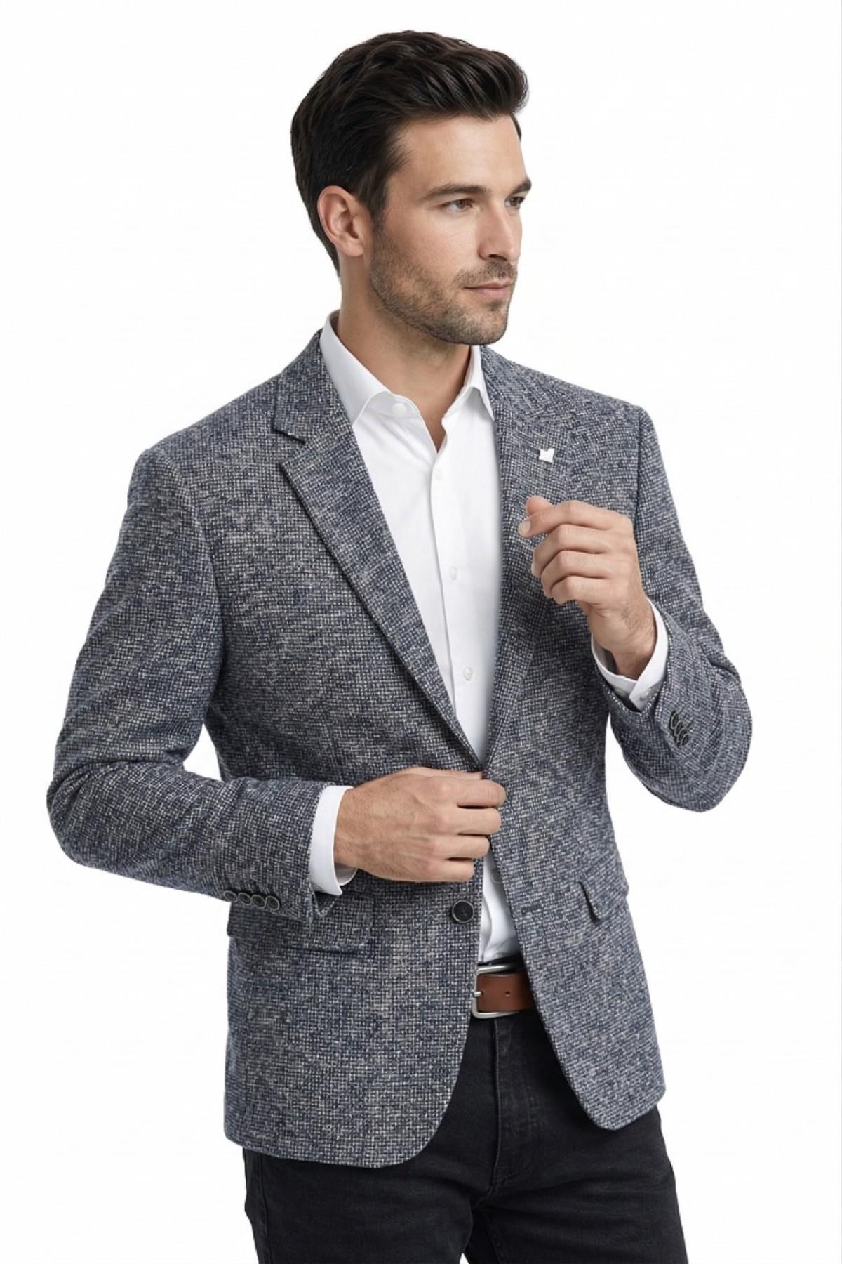 Suitmen  Erkek Tek Spor Ceket 4 Drop Çift Yırtmaçlı Mevsimlik BGL-ST05331 - Görsel 3