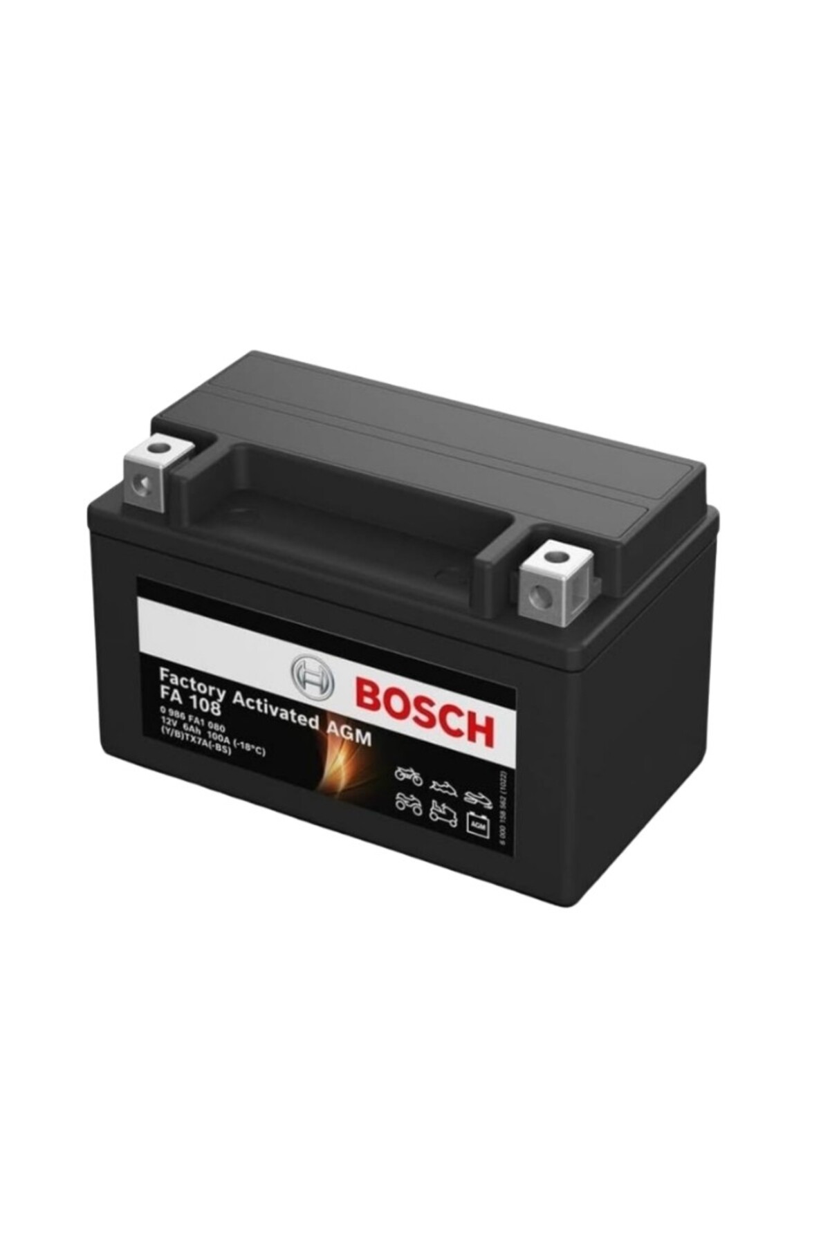 Bosch FA108 YTX7A-BS 12V 6 Ah Bakımsız Motosiklet Aküsü - Fiyatı