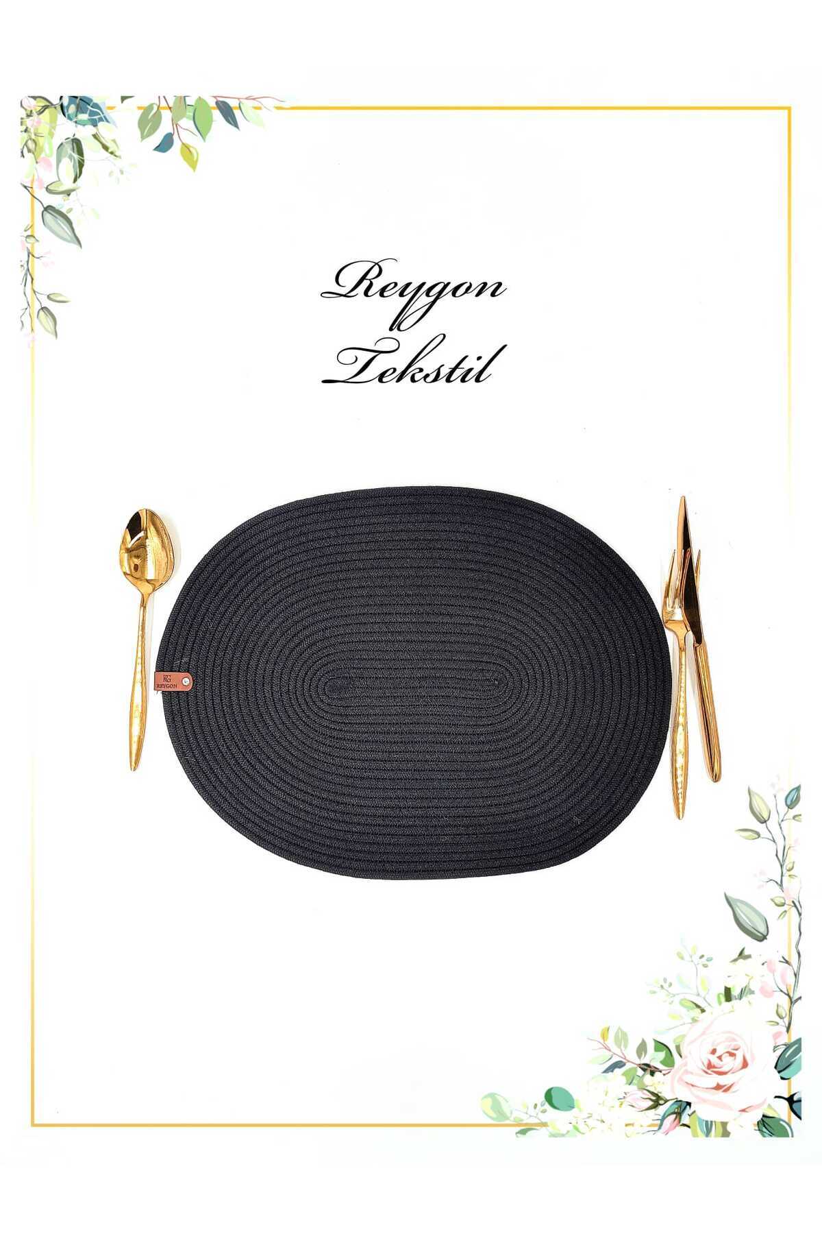 %100 DOĞAL JÜT İP EL YAPIMI OVAL SUPLA (HASIR AMERİKAN SERVİS)