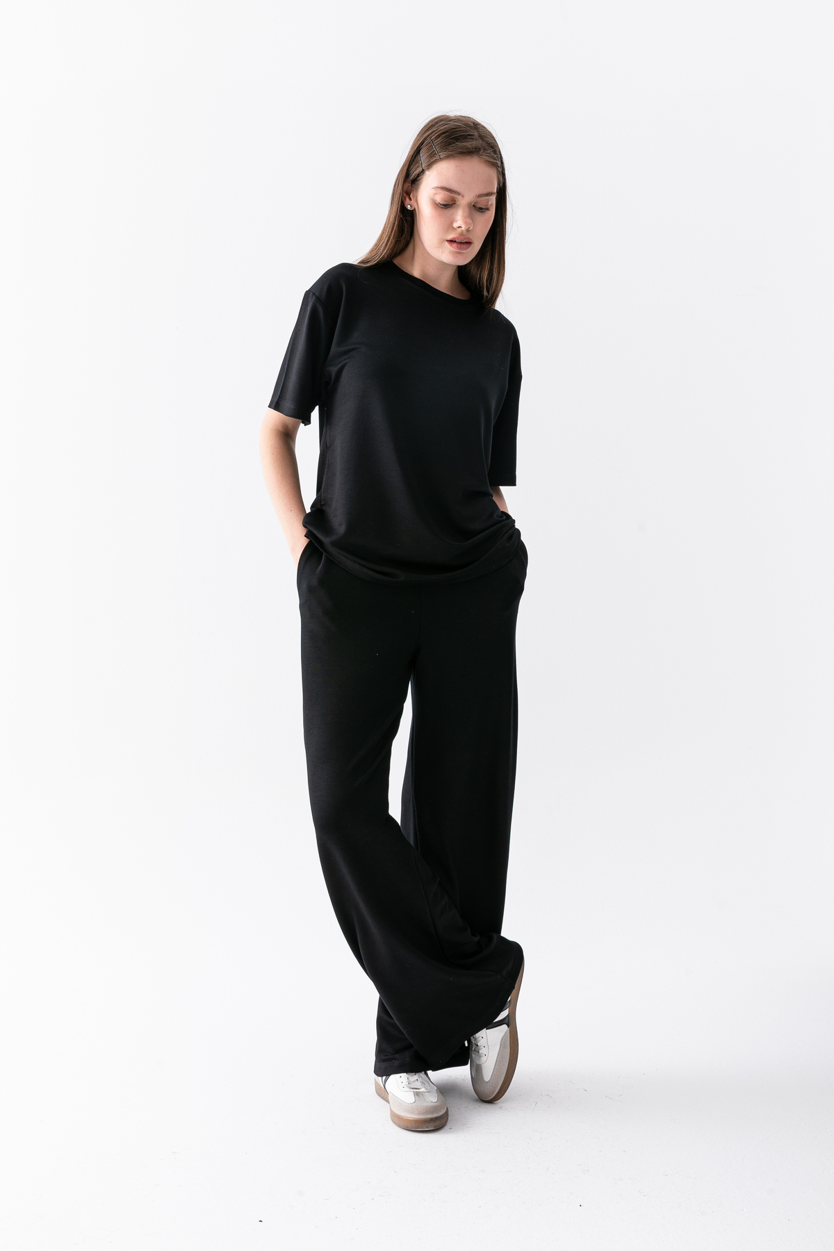 Women's Casual Short Sleeve T-Shirt and Wide Leg Pants 2pcs Set Daily Stylish Combination