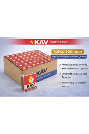 Eda KAV Marka Kibrit Emniyetli Çocuk Kilitli 100 Adet