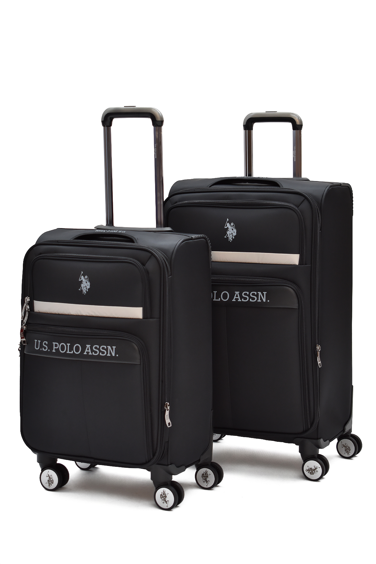 2-Piece Fabric Suitcase Set (Cabinet + Medium) – Large Volume with Bellows, 8 Wheels PLVLZ260505
