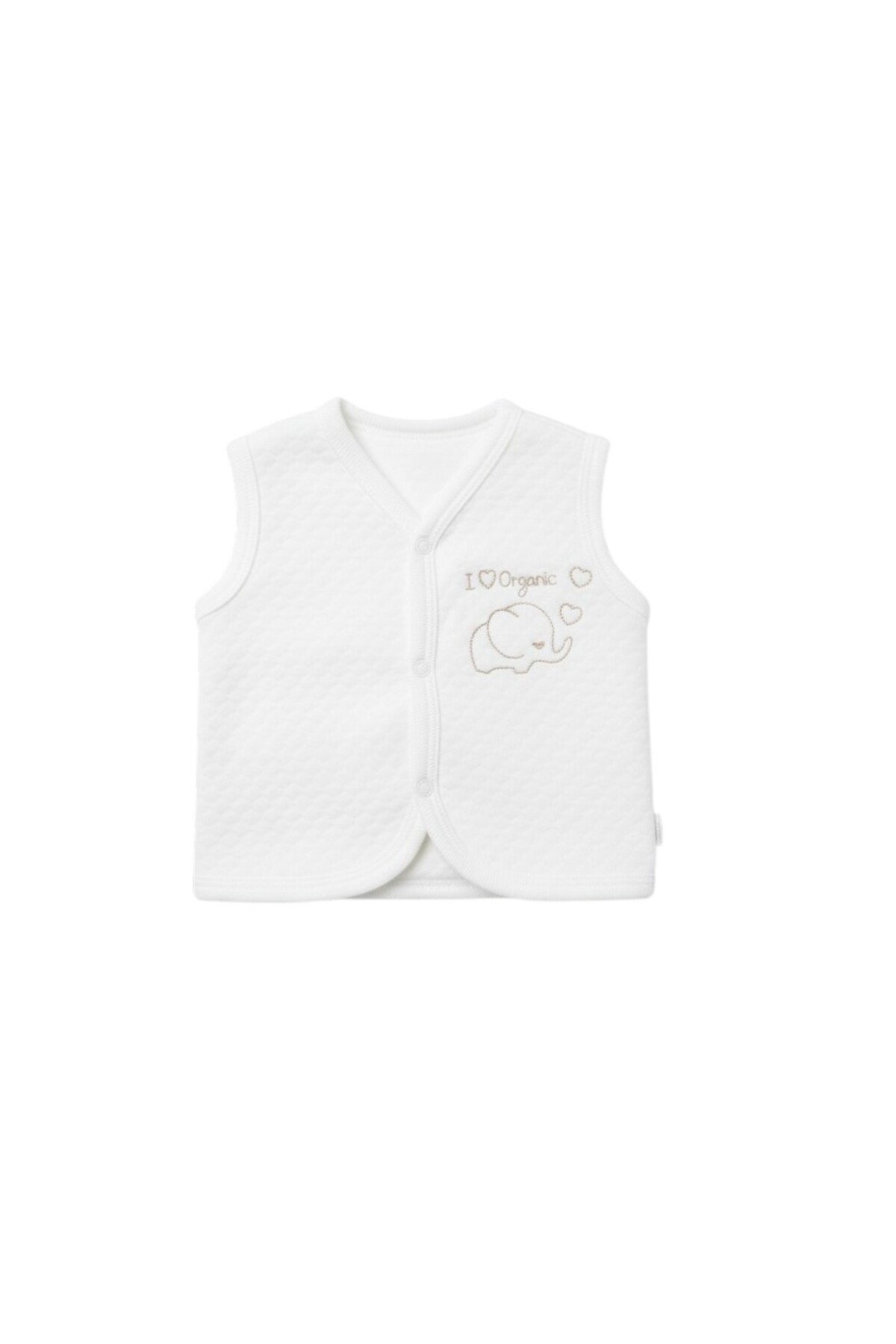 SeaBubbles Fil Nakışlı Kapitone Kız Bebek Yelek fotoğrafı 3 (önizleme)