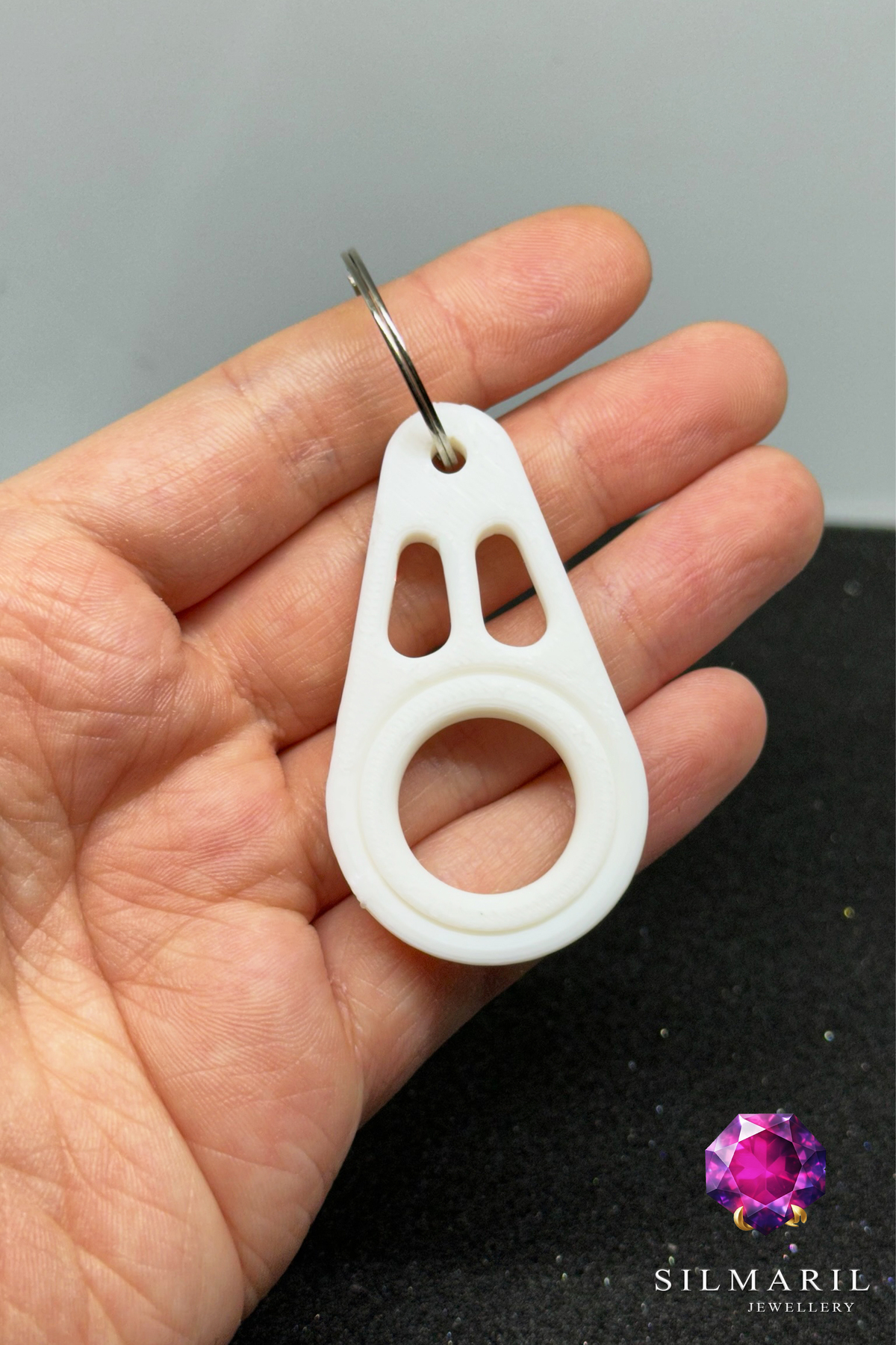 Fidget Spinner Beyaz Anahtarlık – Dönen Tasarım Rulmanlı 3D Baskı Anahtar Aksesuarı - Hediyelik — Silmaril Store — Anahtarlık (6)