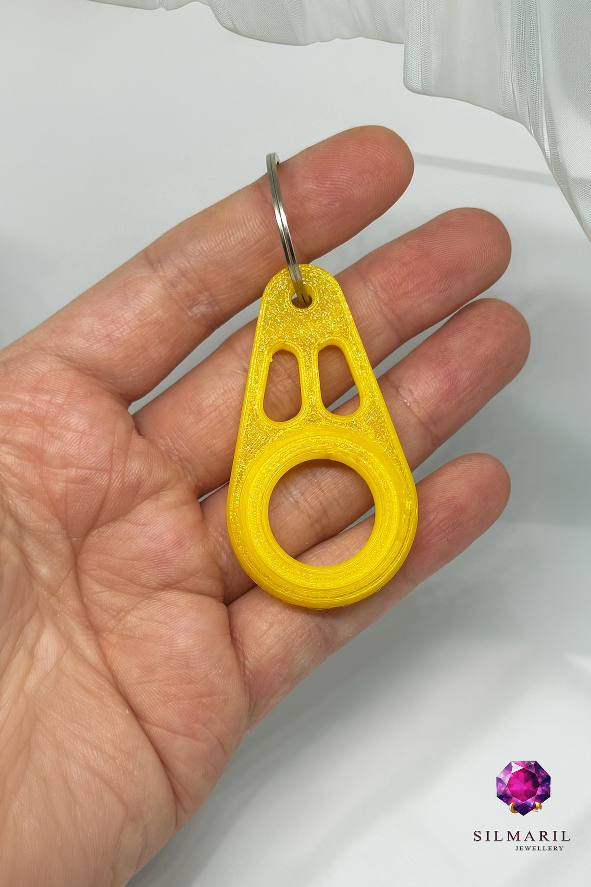 Fidget Spinner Sarı Anahtarlık – Dönen Tasarım Rulmanlı 3D Baskı Anahtar Aksesuarı - Hediyelik — Silmaril Store — Anahtarlık (5)