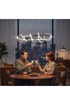 RETRO STYLE YEMEK MASASI KROM LED AVİZE 3 RENK