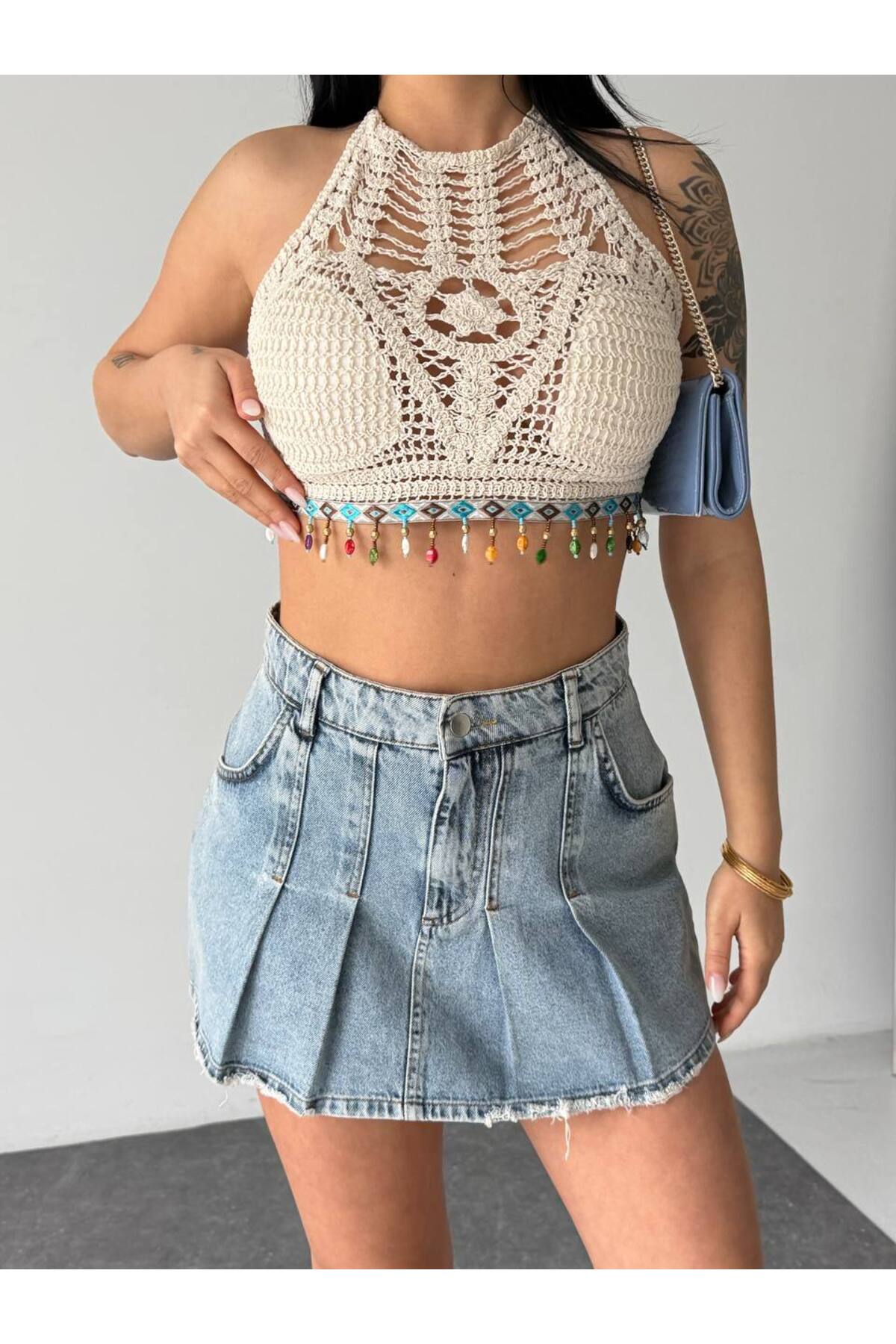 Aida Fashion File taşlı crop - Fiyatı, Yorumları