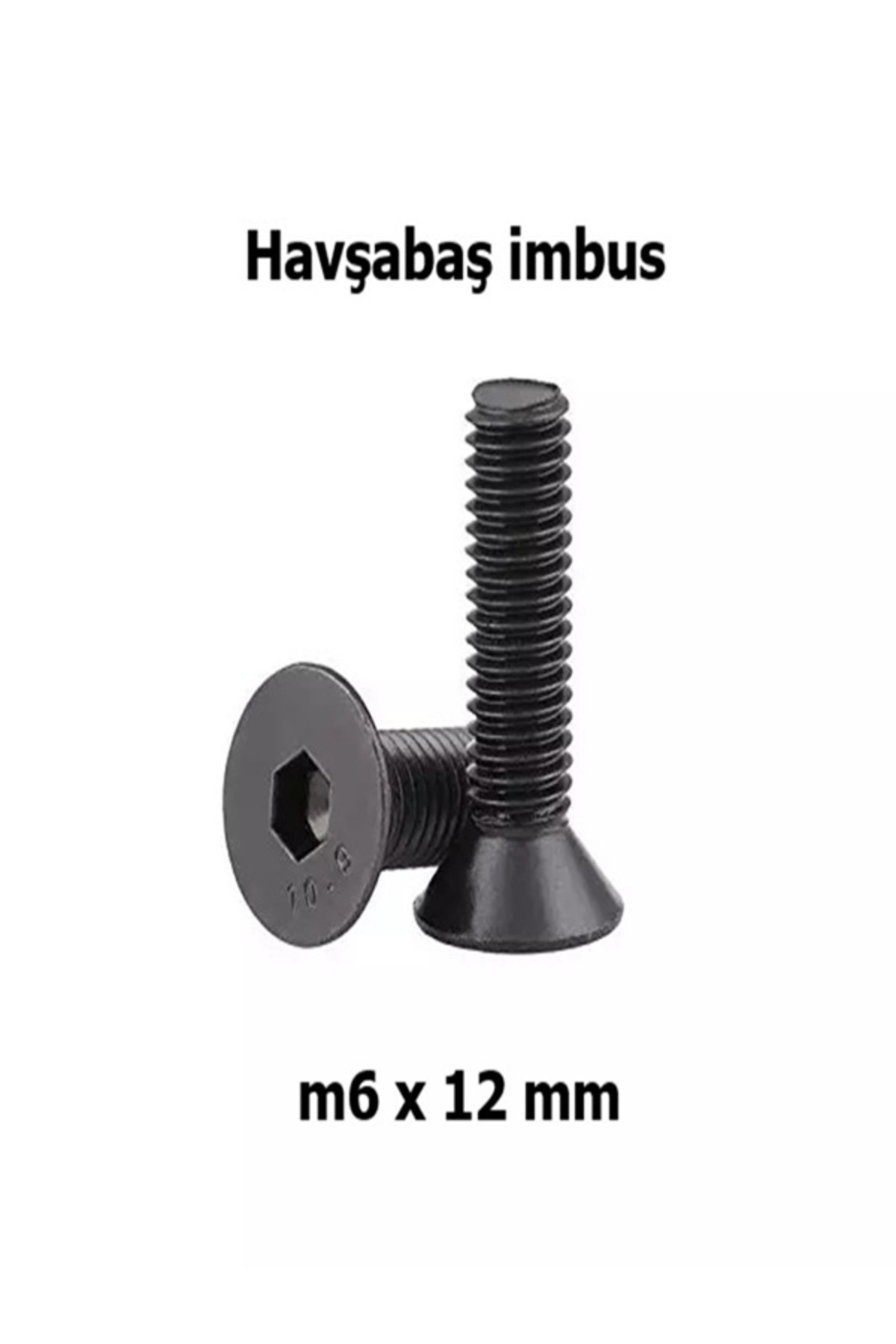 Venoa m6x12 mm Havşabaş İmbus Civata 10.9 Kalite Siyah DIN7991 Alyan ...