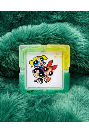 RESINO The Powerpuff Girls Temalı Renkli Dekoratif Küllük – Özel Tasarım Hedi...