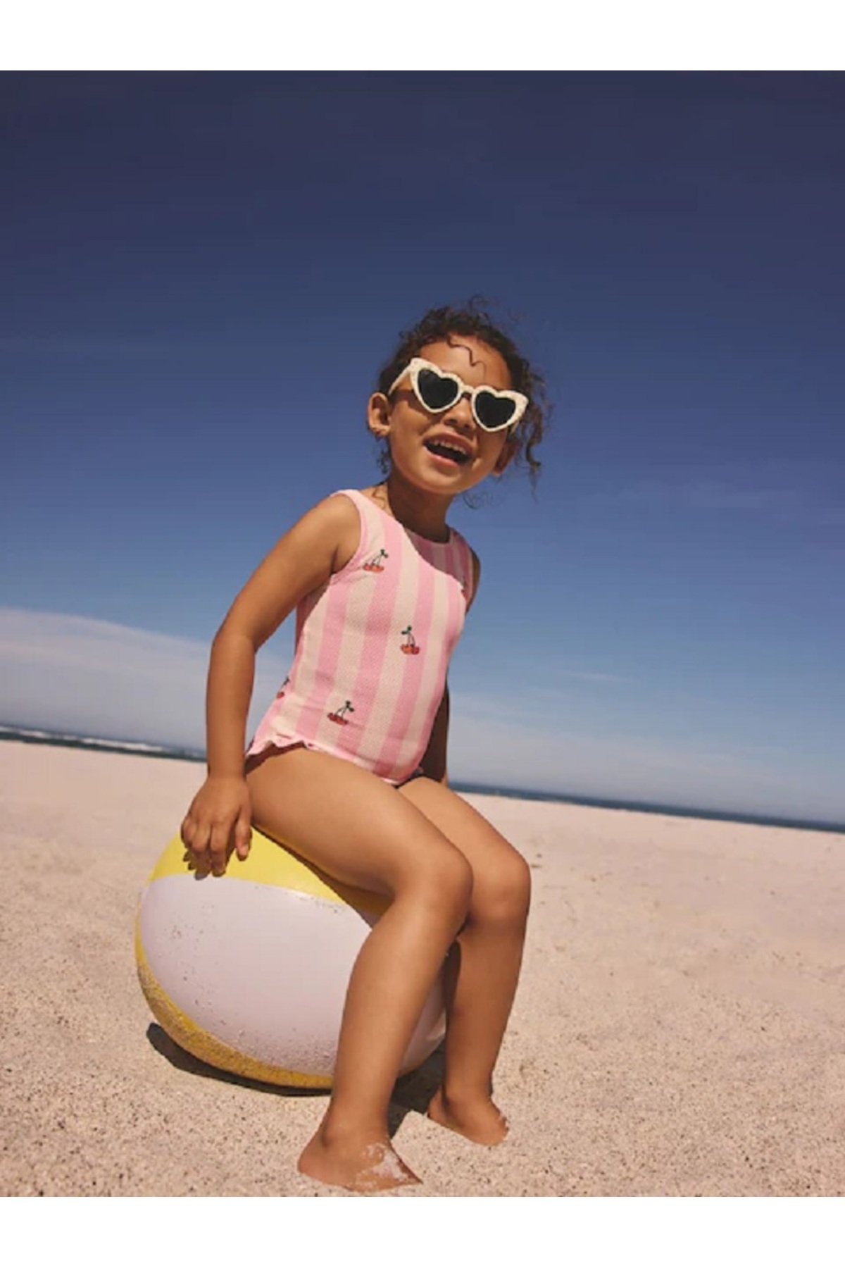 Next Baby Pembe Kiraz Çizgili Fırfırlı Paçalı Mayo fotoğrafı 3 (önizleme)