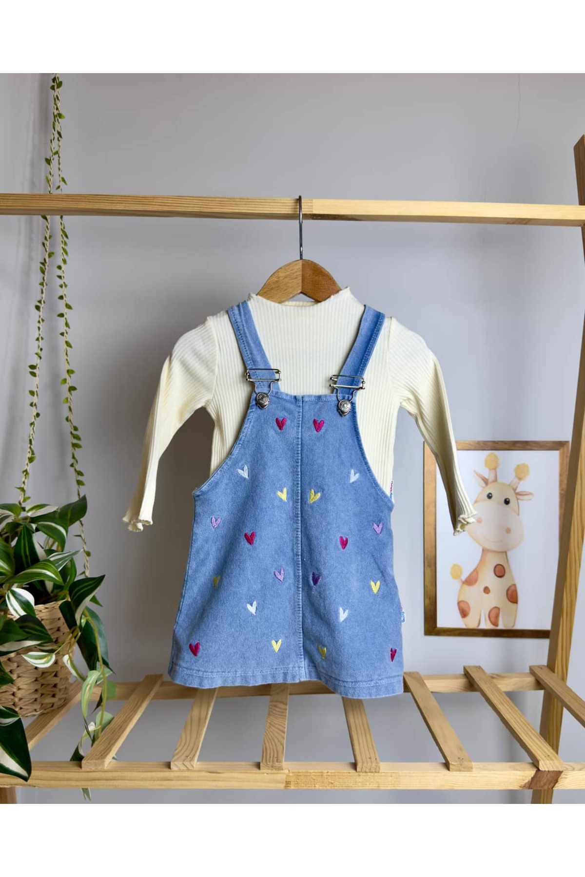 KapsülBebek Kız Bebek Salopet Elbise fotoğrafı 3 (önizleme)