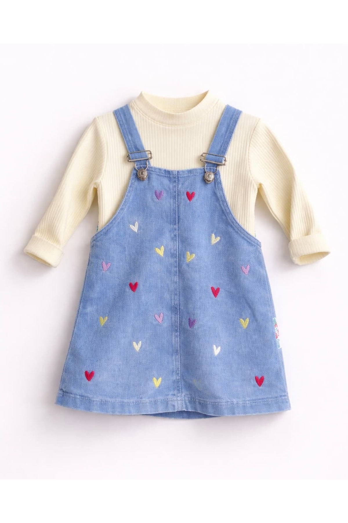 KapsülBebek Kız Bebek Salopet Elbise fotoğrafı 2 (önizleme)