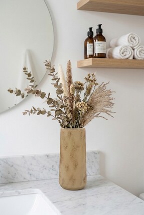 Binbirdemet Patina Dokulu Dekoratif Vazo – El Yapımı Kabartma Eskitme Vazo