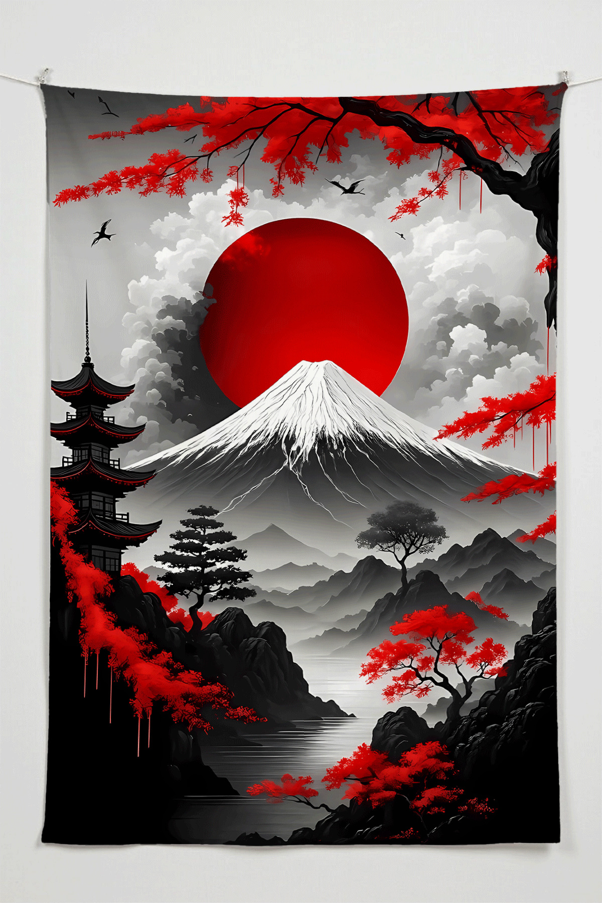 Mount Fuji Japan Gaming Room Wallcovering – Anime & Fantasy Design, Setup Decor, Oversized