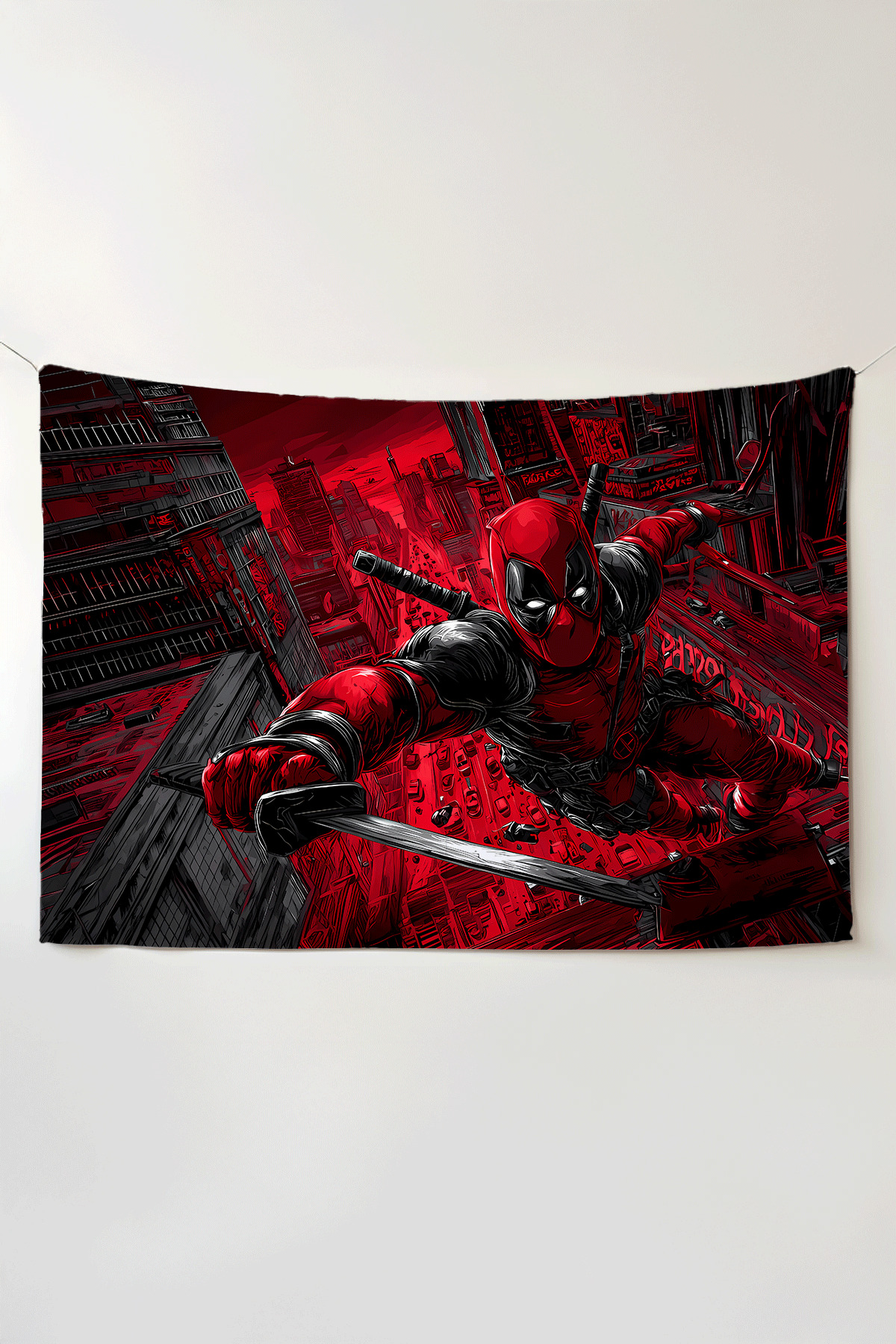 Deadpool Horizontal Wallcovering โ Oversized Tapestry Tapestry Tapestry, Game Anime Film Room Decor