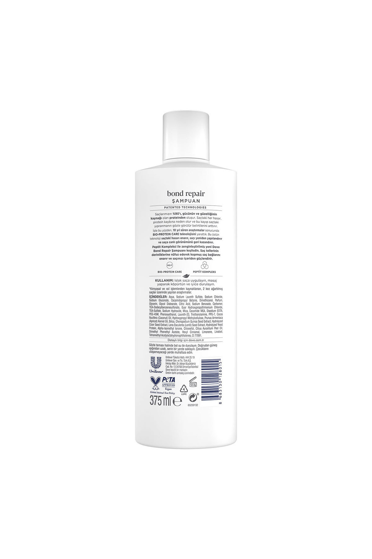 Şampuan Peptit Bond Repair 375 ml x3 — SET.UNİ.10899 — تصویر 9 از 9