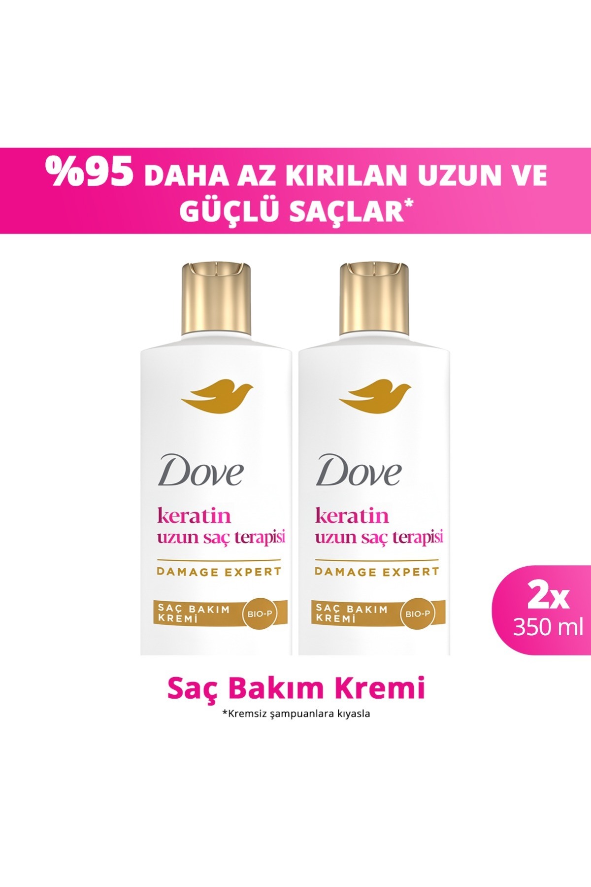 Dove Saç Bakım Kremi Keratin Uzun Saç Terapisi 350 ml x2 — SET.UNİ.10911