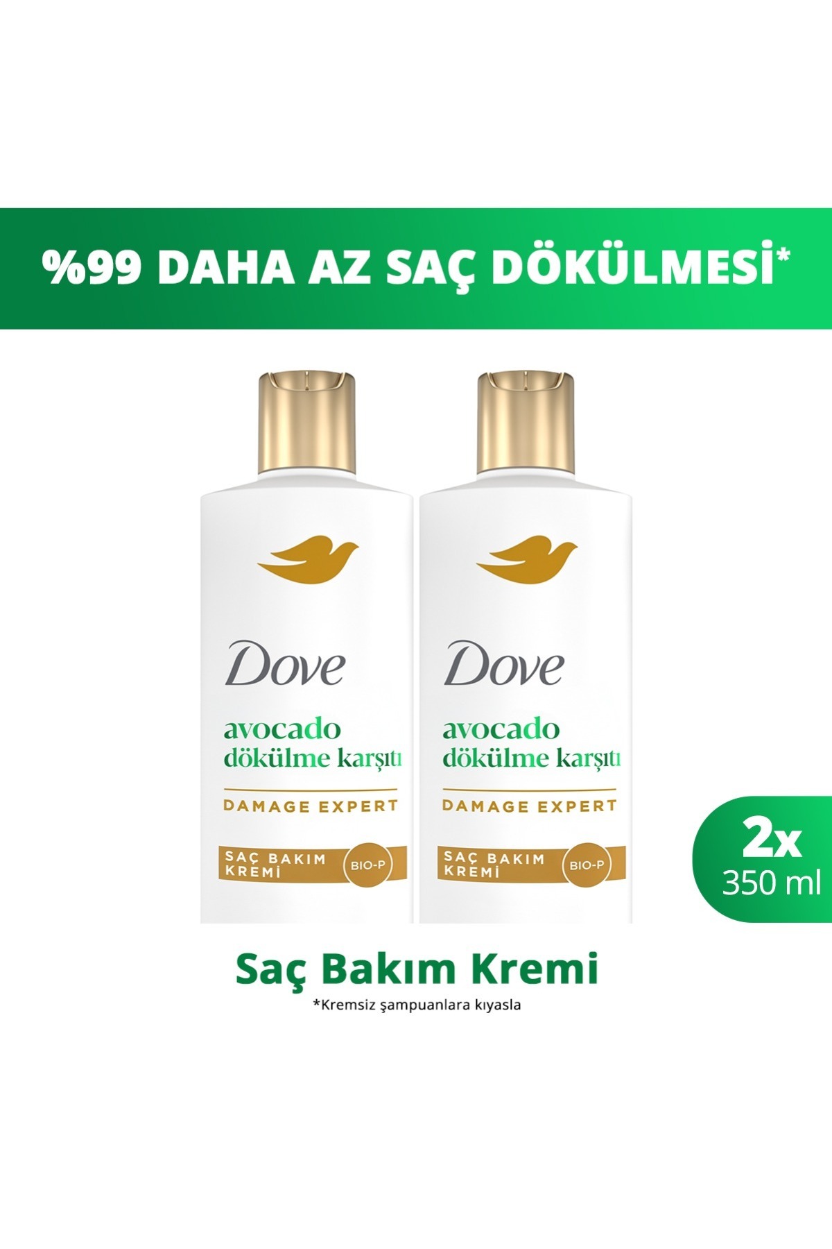 Dove Saç Bakım Kremi Avocado Dökülme Karşıtı 350 ml x2 — SET.UNİ.10909