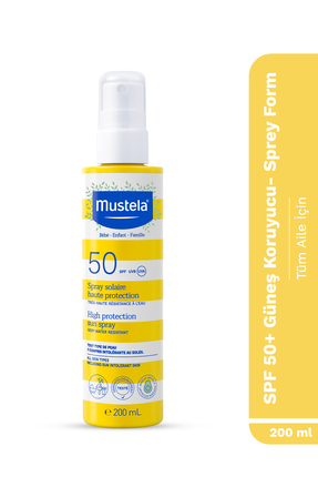 Mustela SPF 50+ Yüksek Koruma Yüz Vücut Güneş Sprey Suya Dayanıklı Tüm Ciltle...