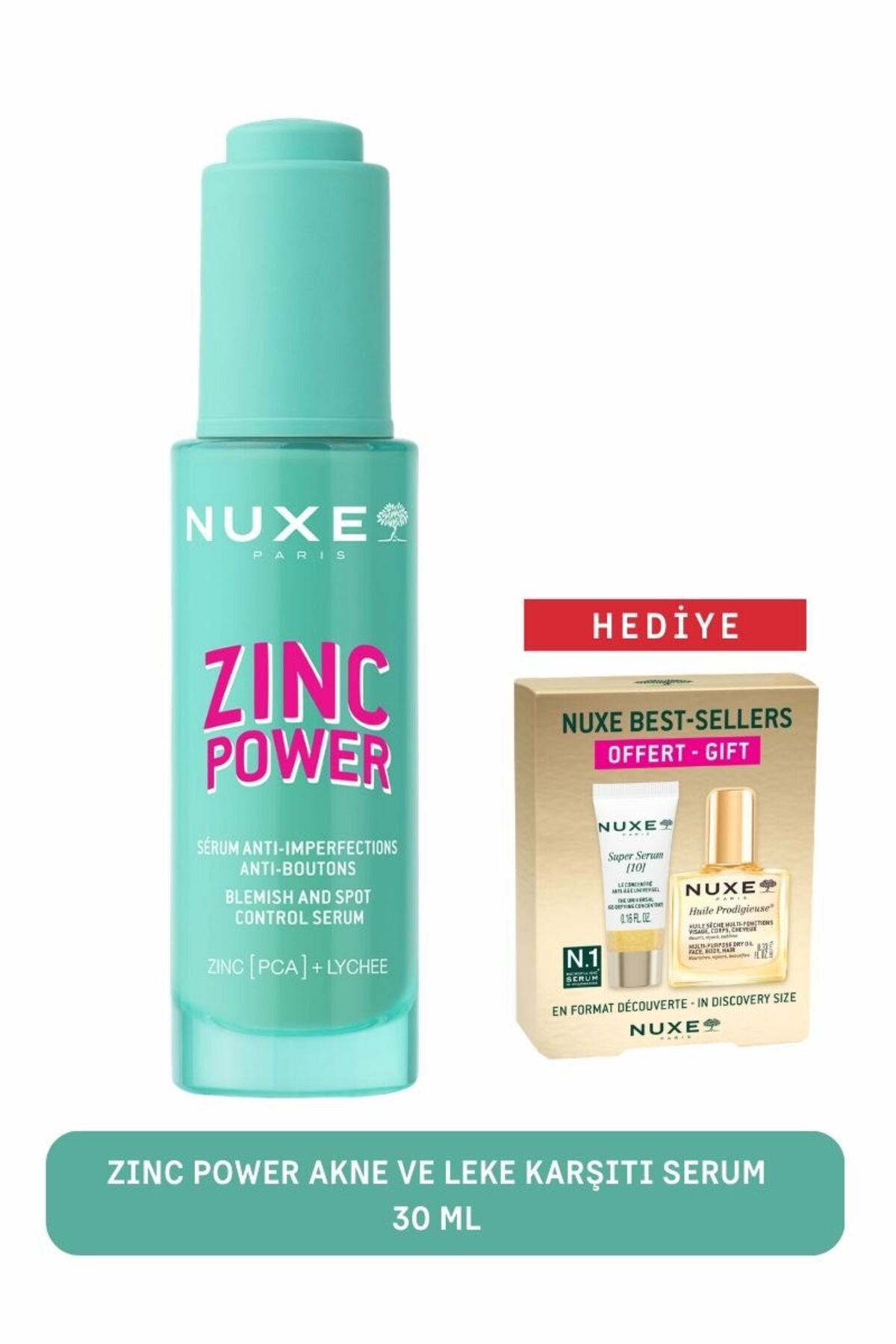 Nuxe Yağlı ve Akneye Eğilimli Ciltler İçin Serum - Hediye Bakım Kiti (Süper Serum+ Kuru Yağ) — NUXE52