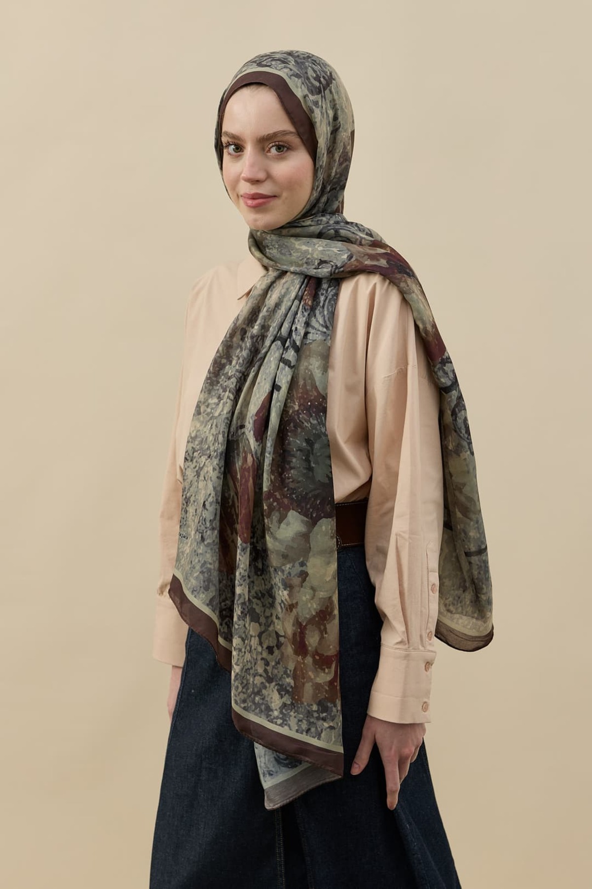 Modakaşmir Fleur Desen Liva Modal Şal