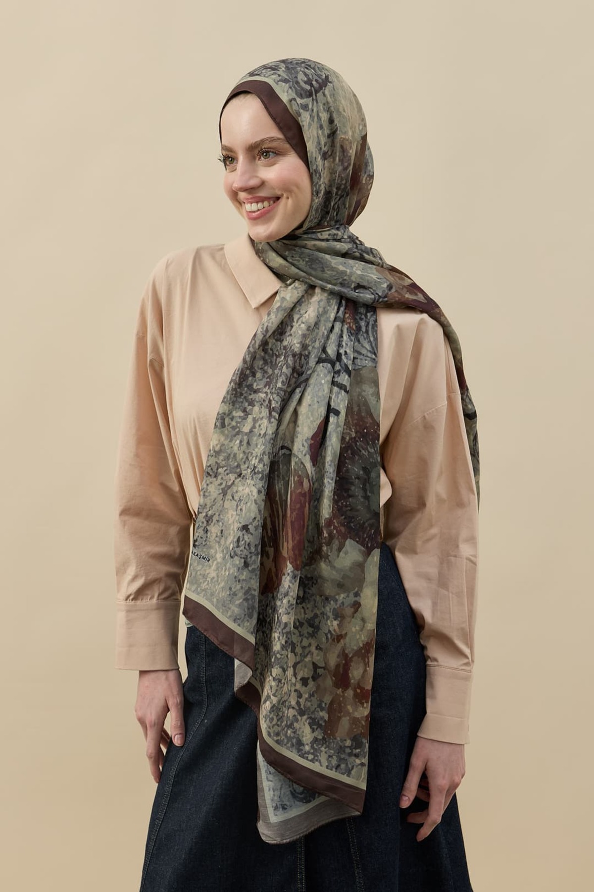 Modakaşmir Fleur Desen Liva Modal Şal görsel 2