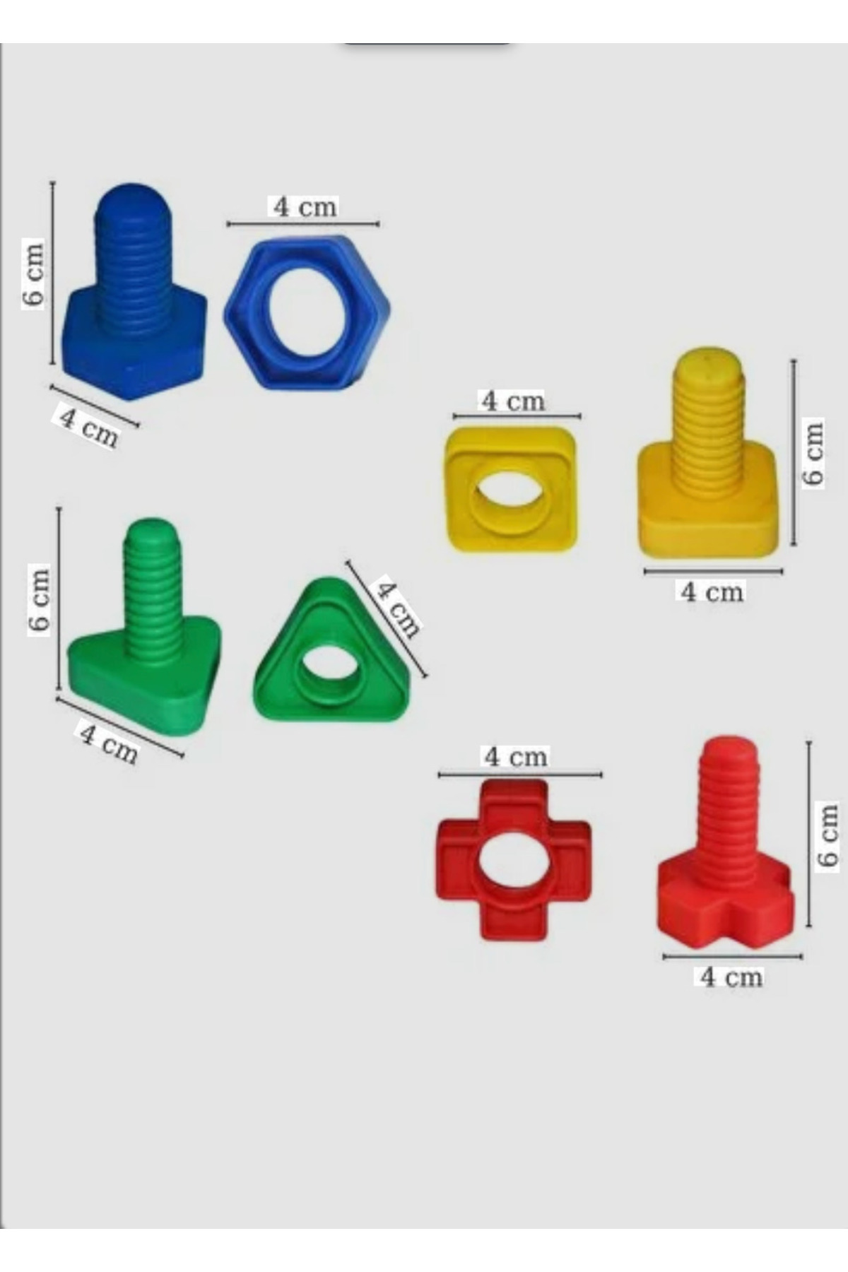 BYZ TOYS 6 Parça Sevimli Kule Ahşap Geometrik Şekiller Bulmaca Bul Tak Puzzle Eğitici Zeka Geliştirici Set fotoğrafı 5 (önizleme)