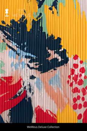 Weweus Kırmızı Pastel Desen Lüks Piliseli Bandana Fular