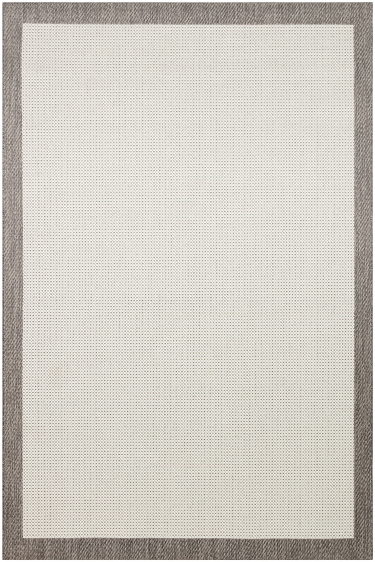 Grande Grey Bordered Anti-Slip Sole Modern Thin Soft Summer Minimal Living Room Rug