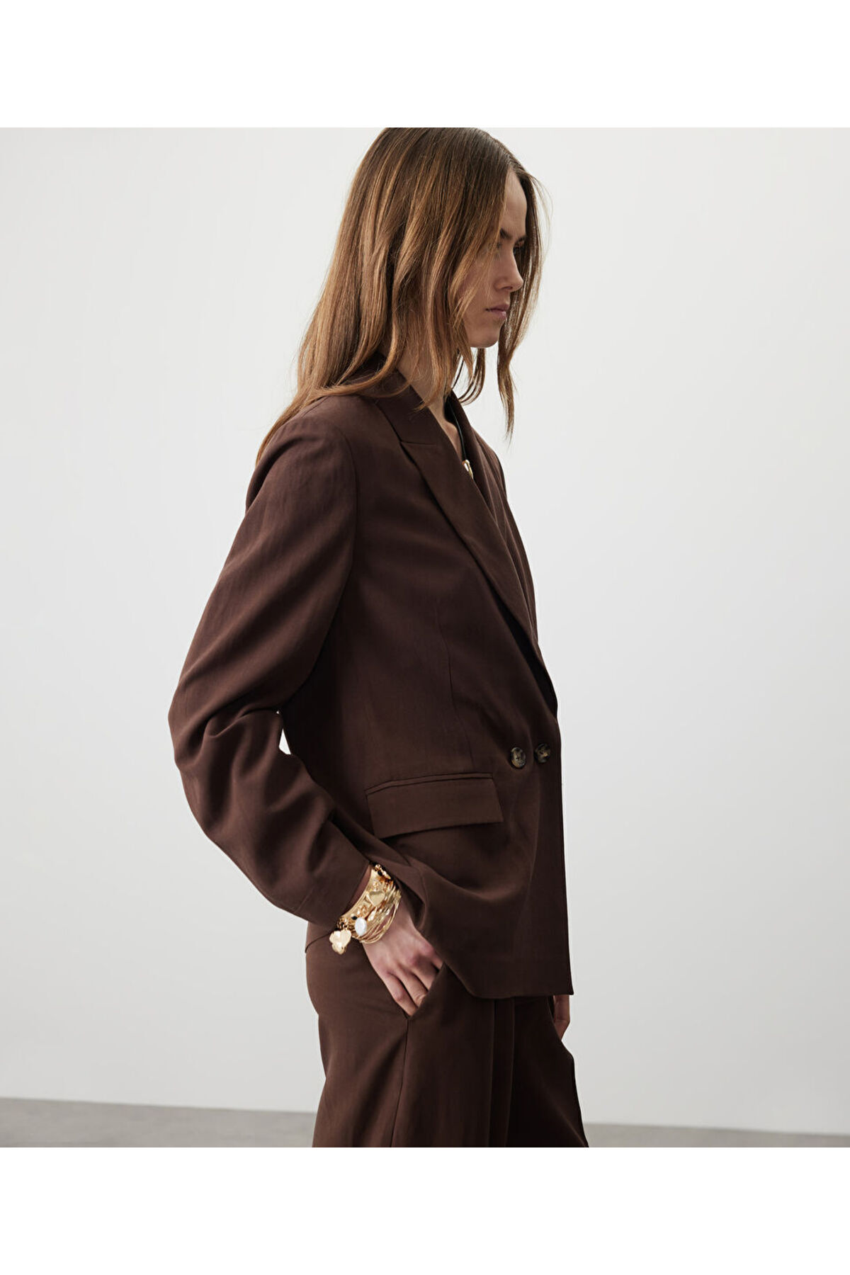 MISS IPEKYOL Vatkalı kruvaze blazer görsel 3