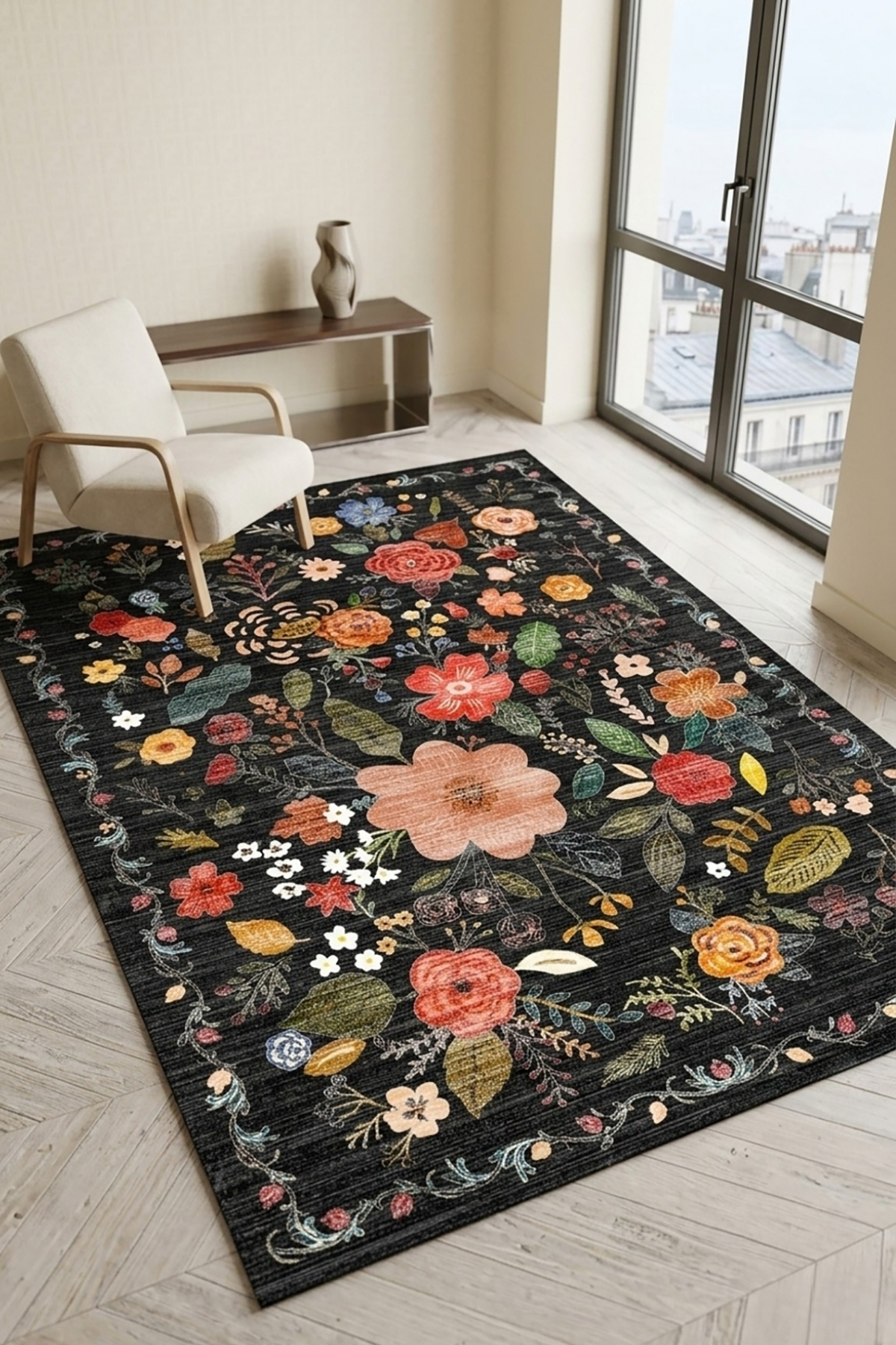 Digital Anti-Slip Washable Colorful Ethnic Pattern Retro Living Room Rug Kitchen Rug Aisle Rug