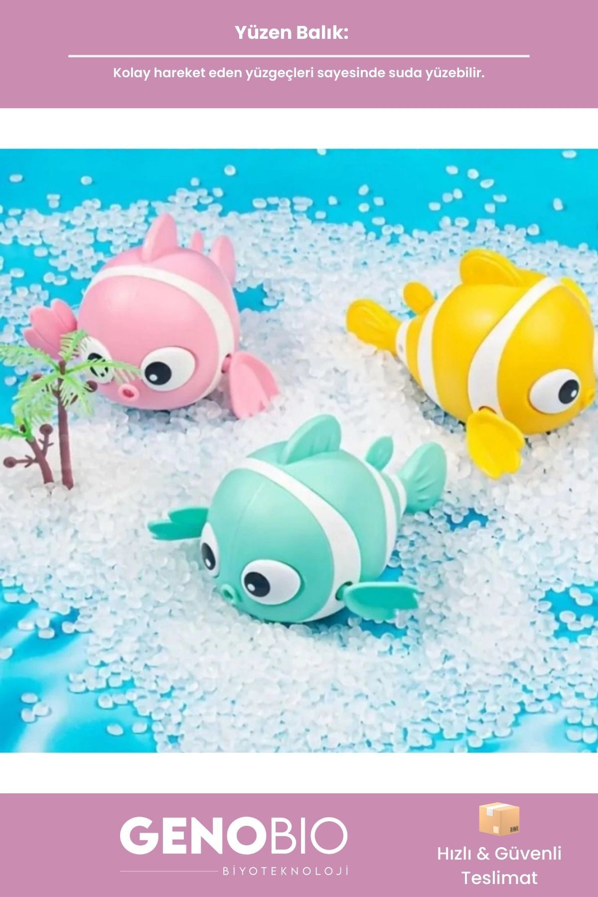 GenoBio #BanyoOyuncağı BPA İçermez Renkli Balık Bebek Banyo Küvet Su Eğlence Çocuk Hareketli Yüzen Oyuncak fotoğrafı 4 (önizleme)